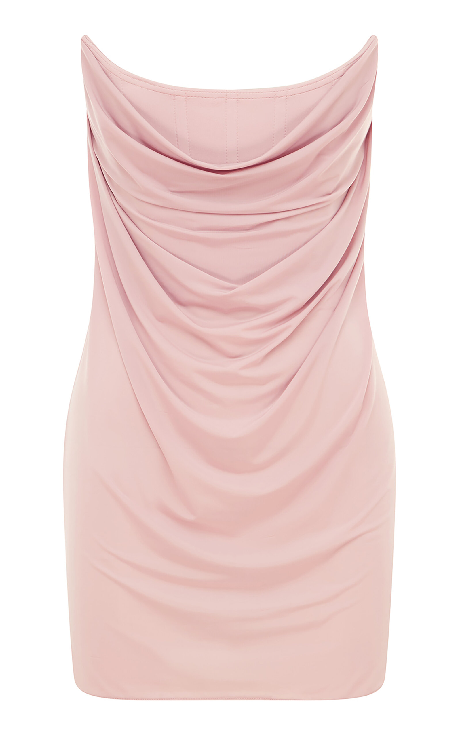 Alex Perry Draped Jersey Corset Mini Dress In Neutral