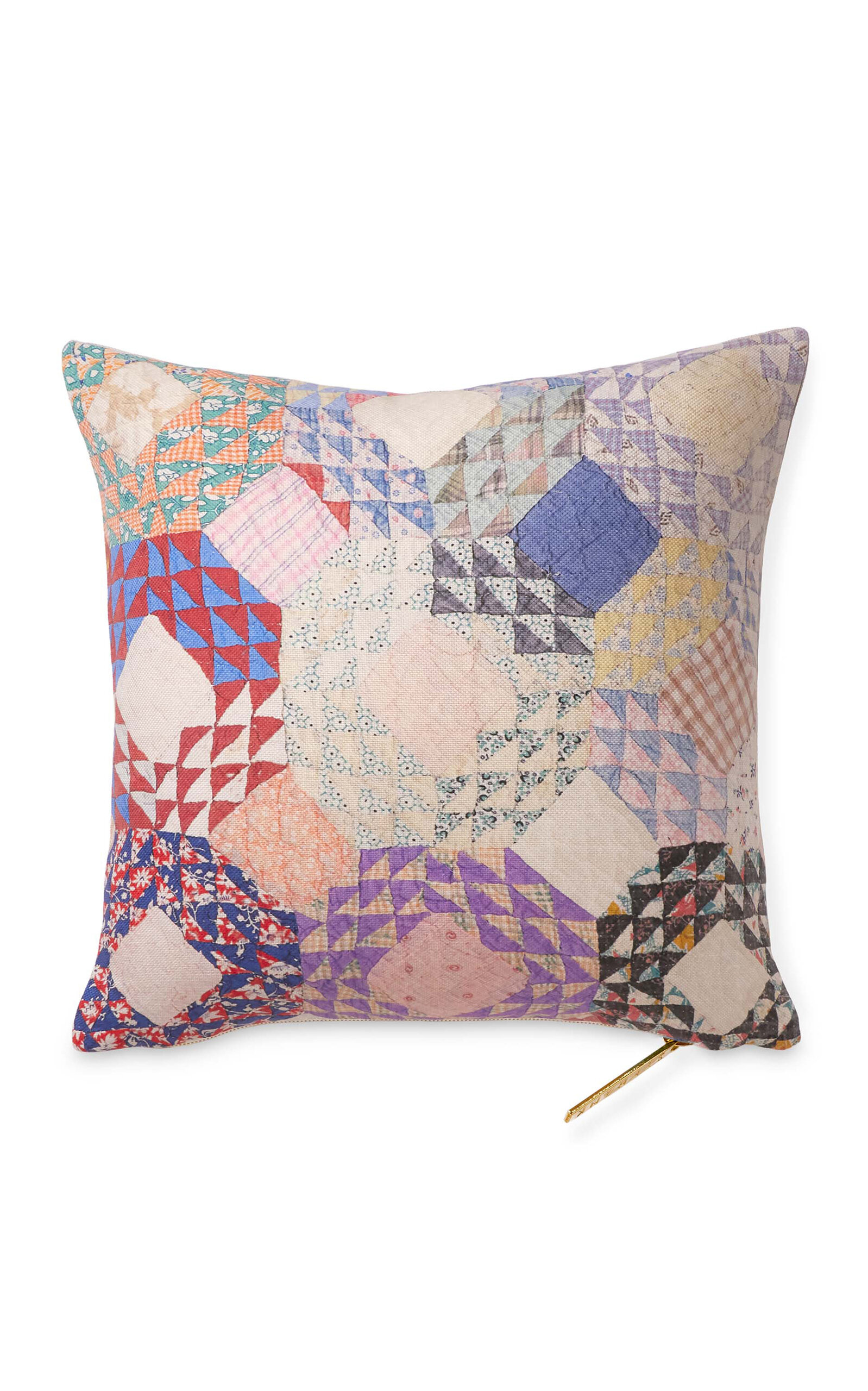 Shop St. Frank Kaleidoscope Quilted Cotton-linen Pillow In Multi