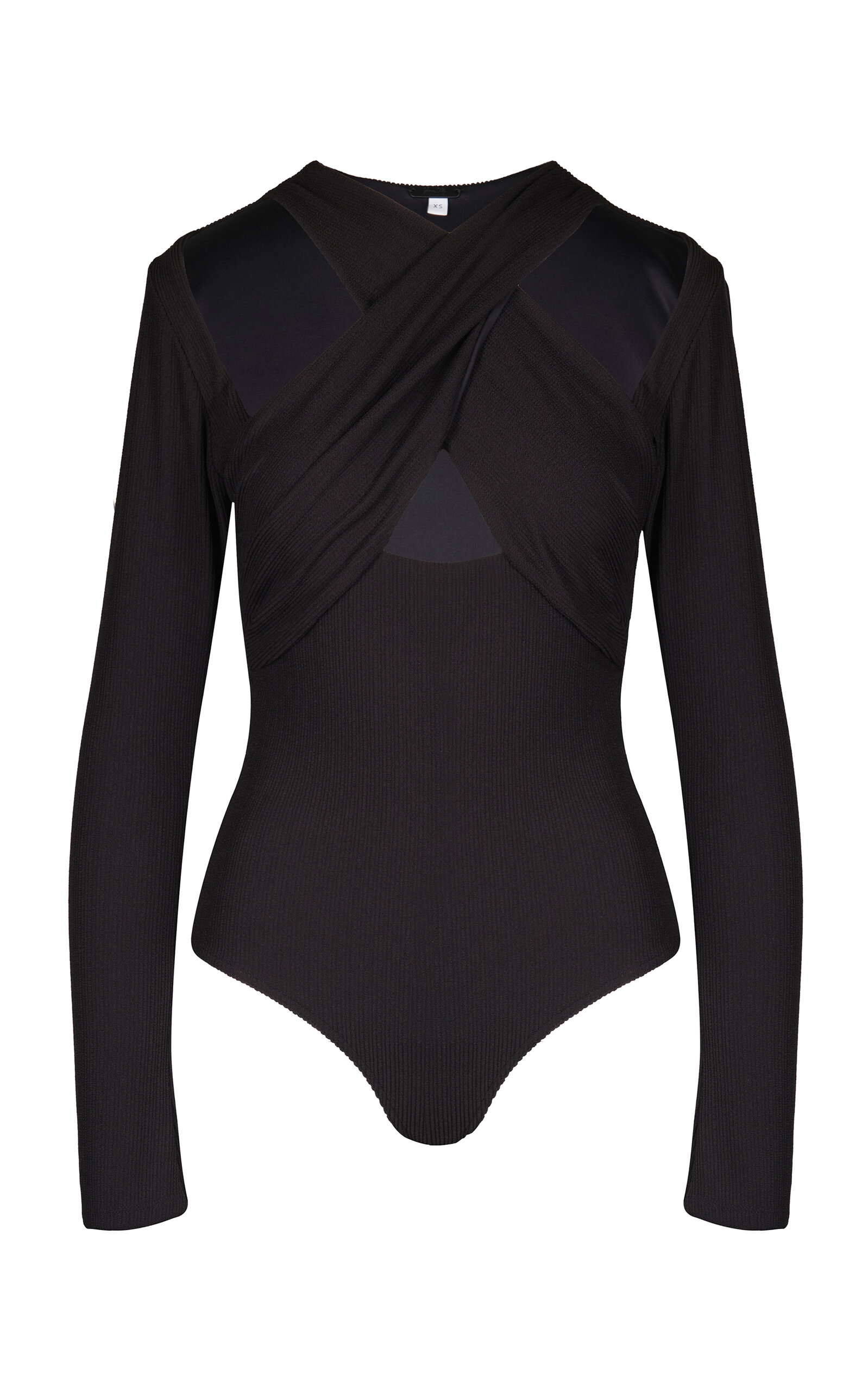 Johanna Ortiz Mysterieux Wrapped Jersey Bodysuit In Black