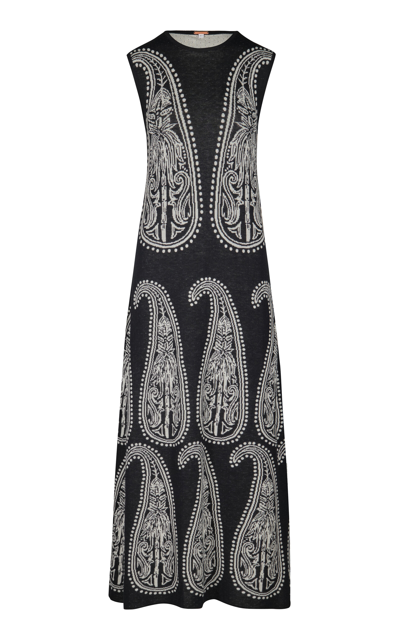 Shop Johanna Ortiz Air Of Mystery Paisley Cotton Midi Dress In Black,white