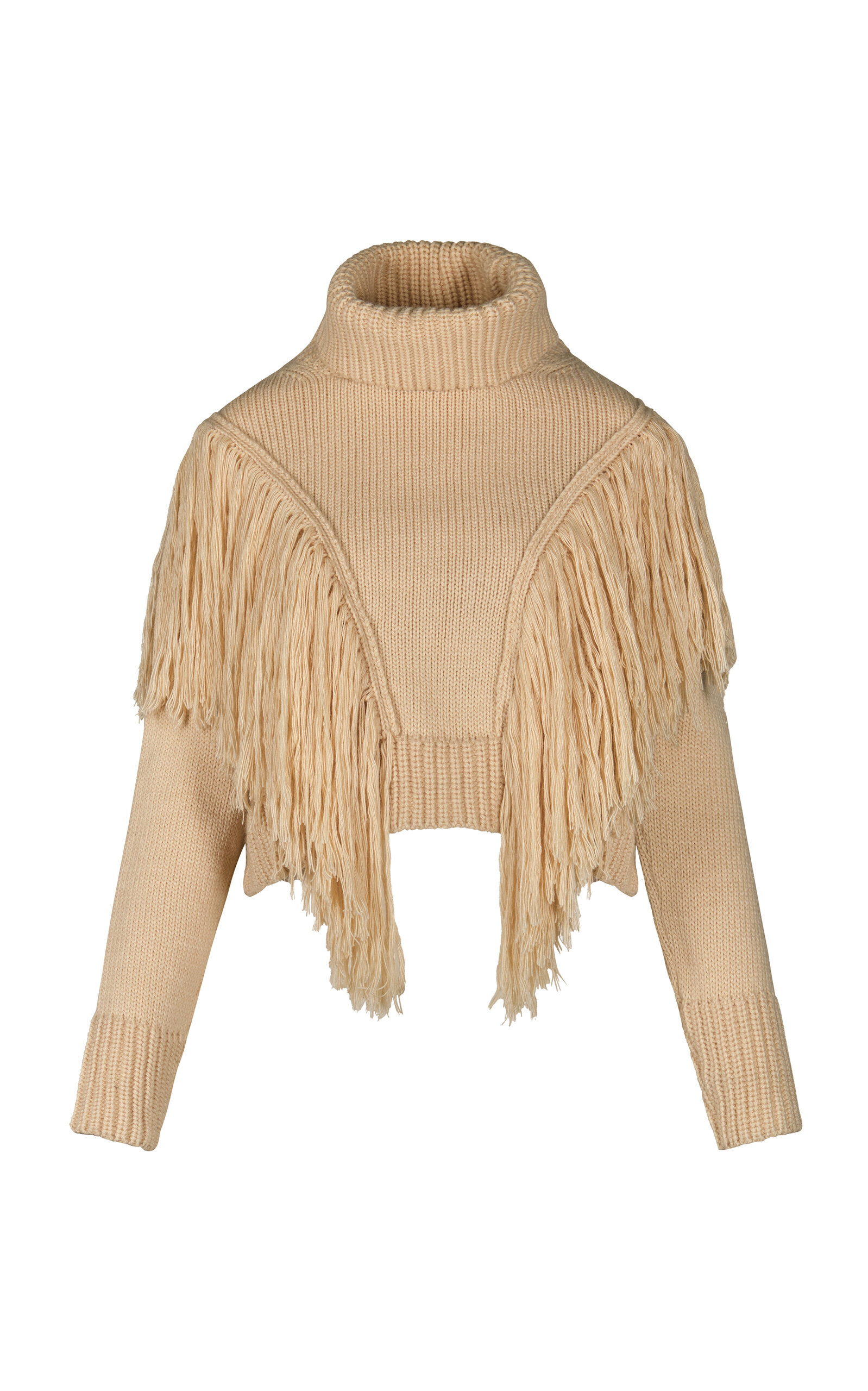 Shop Johanna Ortiz Elegancia Natural Fringed Cashmere Sweater In Ivory