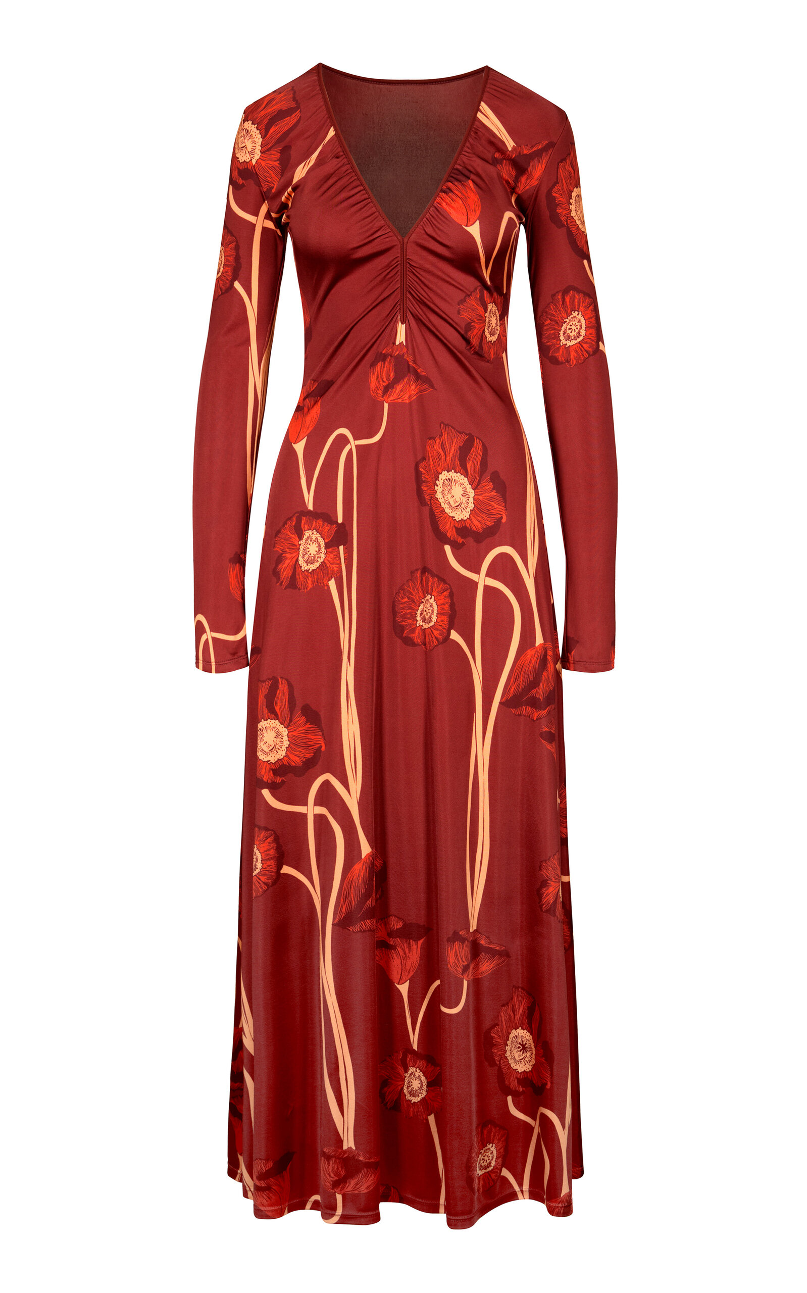 Johanna Ortiz Nectar De Amapolla Reversible Maxi Dress In Red