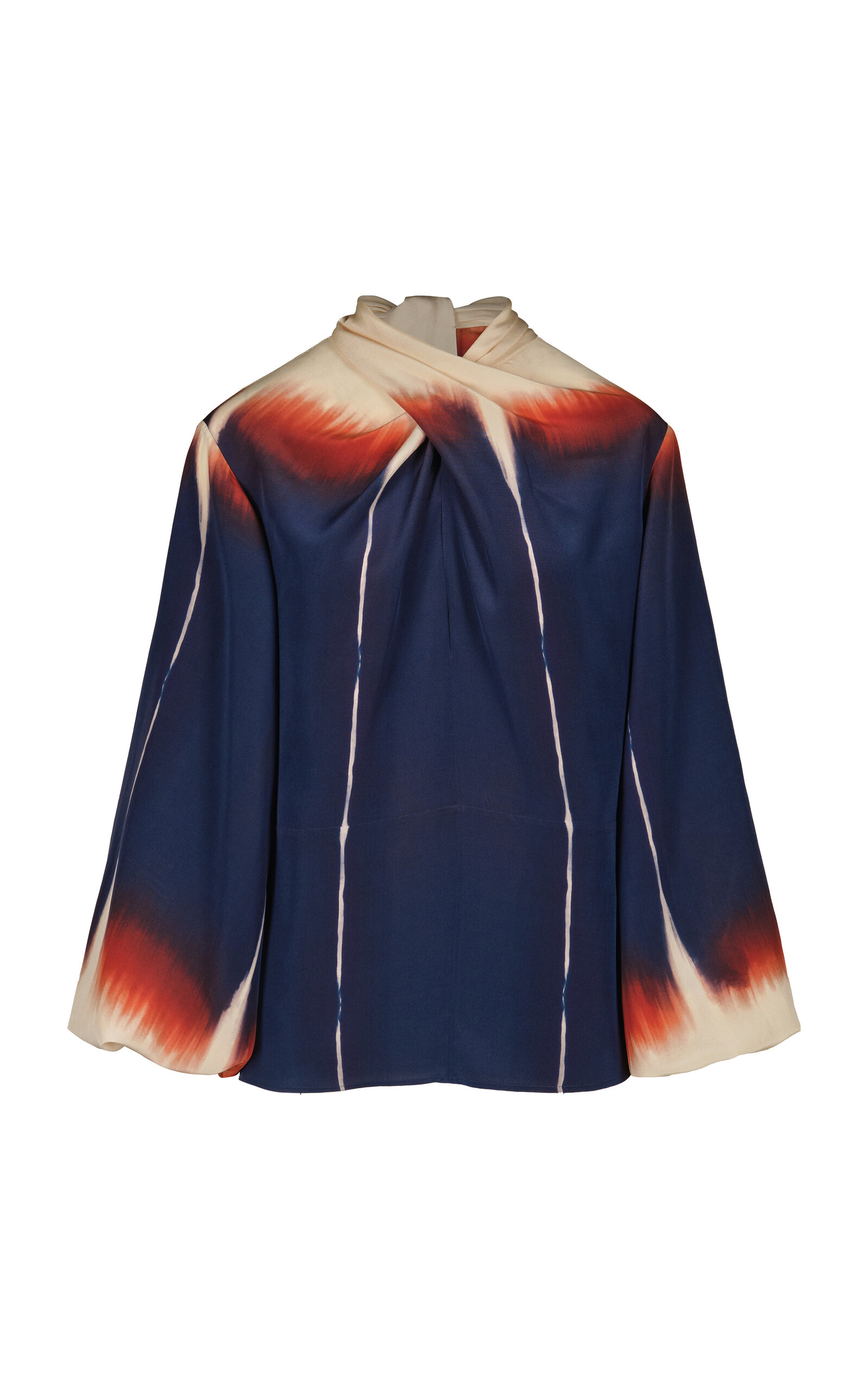 Johanna Ortiz Positive Vibrations Wrapped Silk Top In Navy