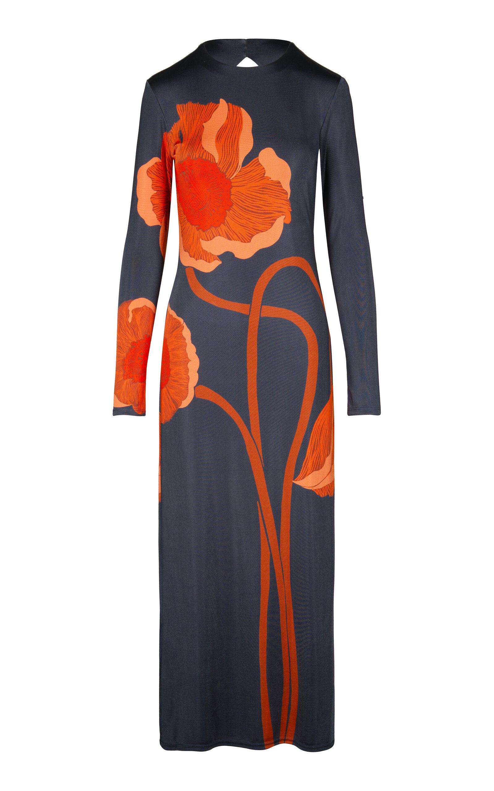 Johanna Ortiz Colourful Allegory Open-back Midi Dress In Navy