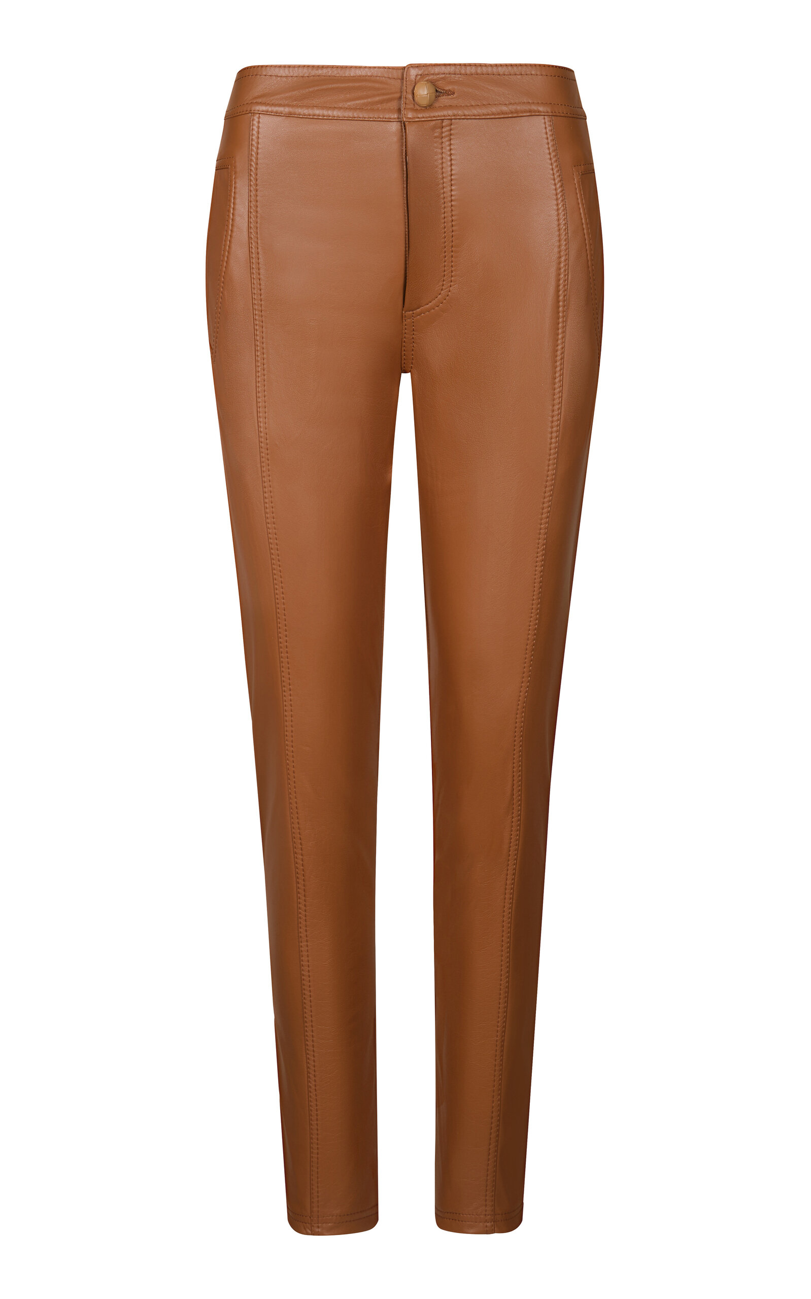 Johanna Ortiz Caramel The Sublime Tapered Leather Pants In Tan