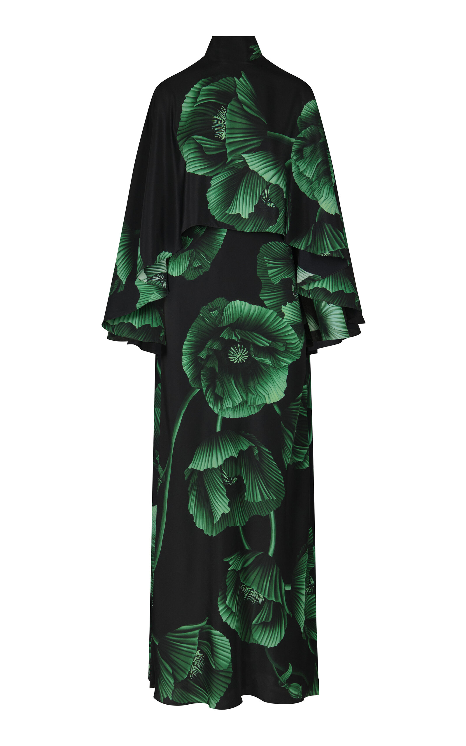 Shop Johanna Ortiz Simple Opulence Floral Silk Maxi Dress In Green