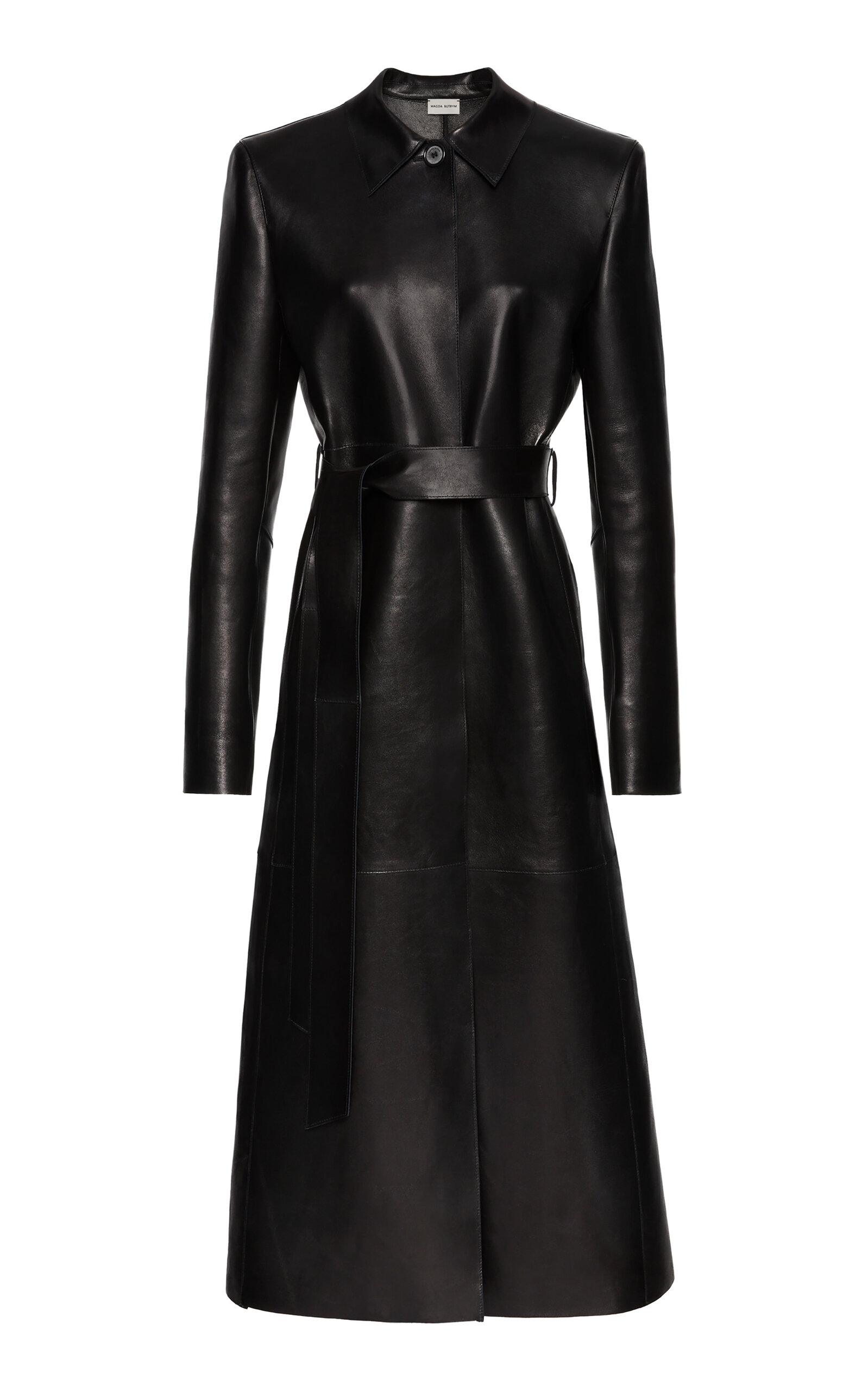 Magda Butrym Sheep Leather Coat In Black