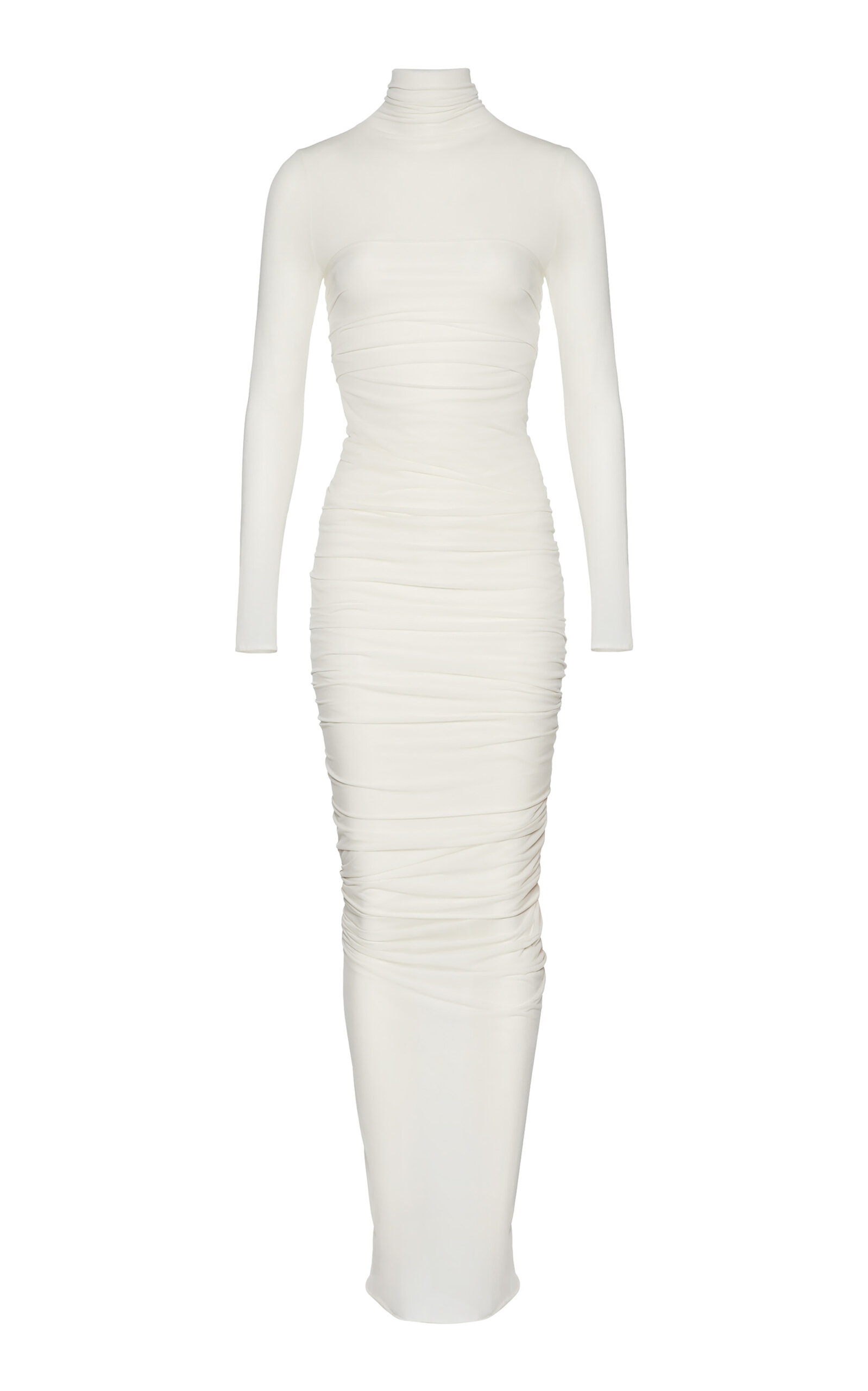 Magda Butrym Cupro Bodycon Maxi Dress In Ivory