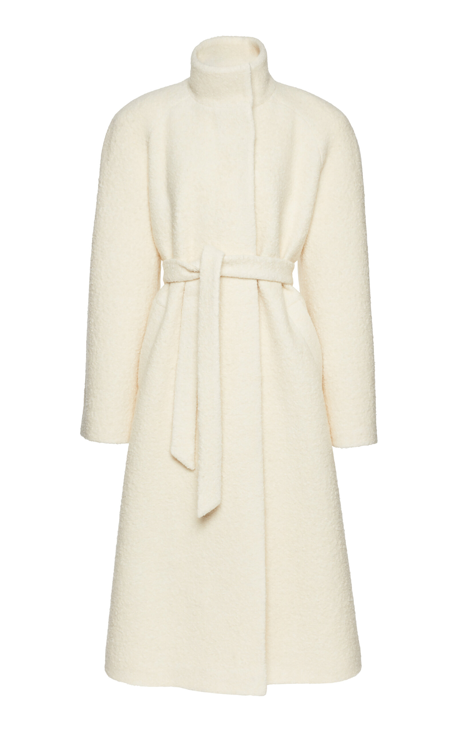 Magda Butrym Cotton Wool Wrap Coat In Ivory