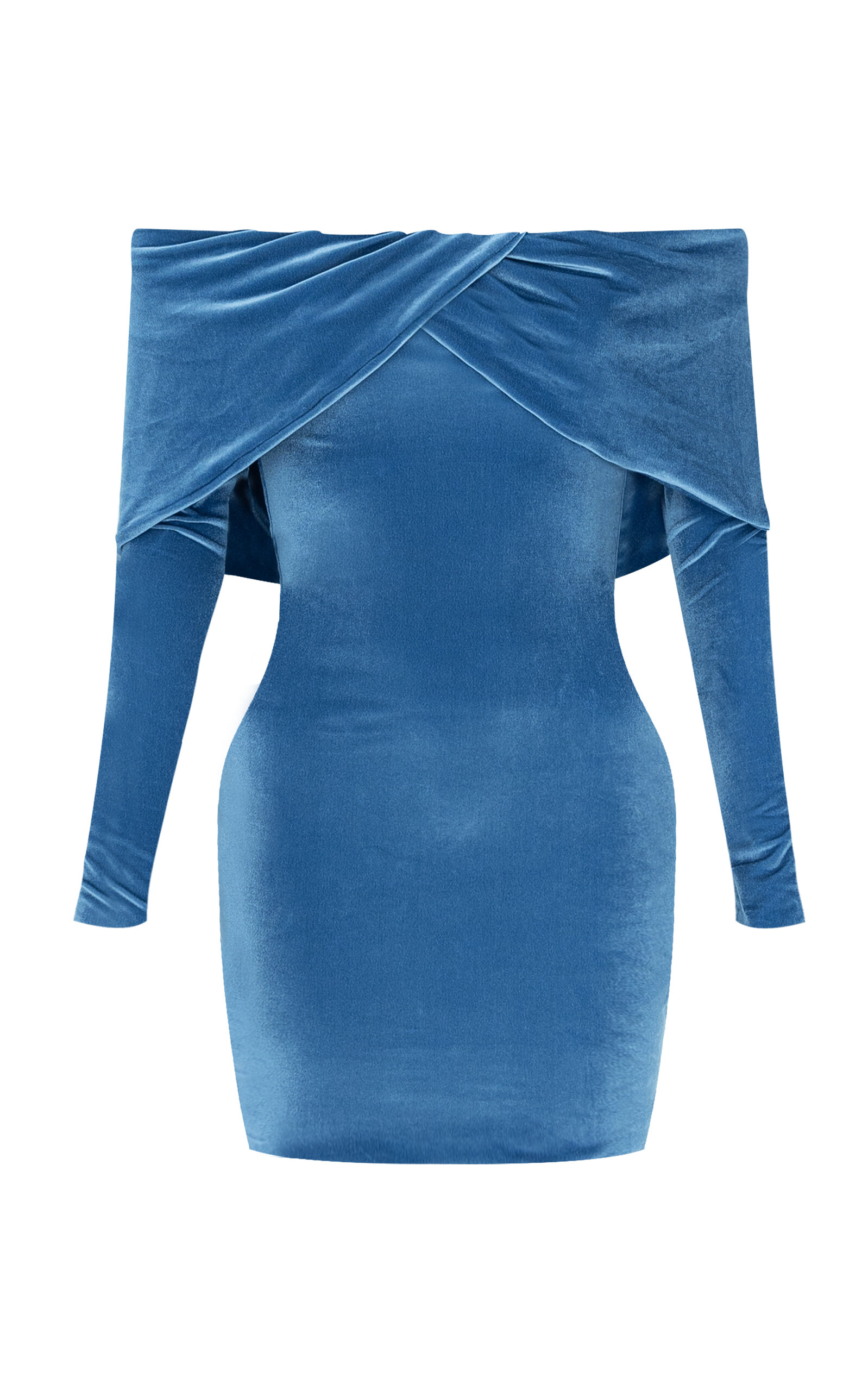 Maygel Coronel Leone Off-the-shoulder Mini Dress In Blue