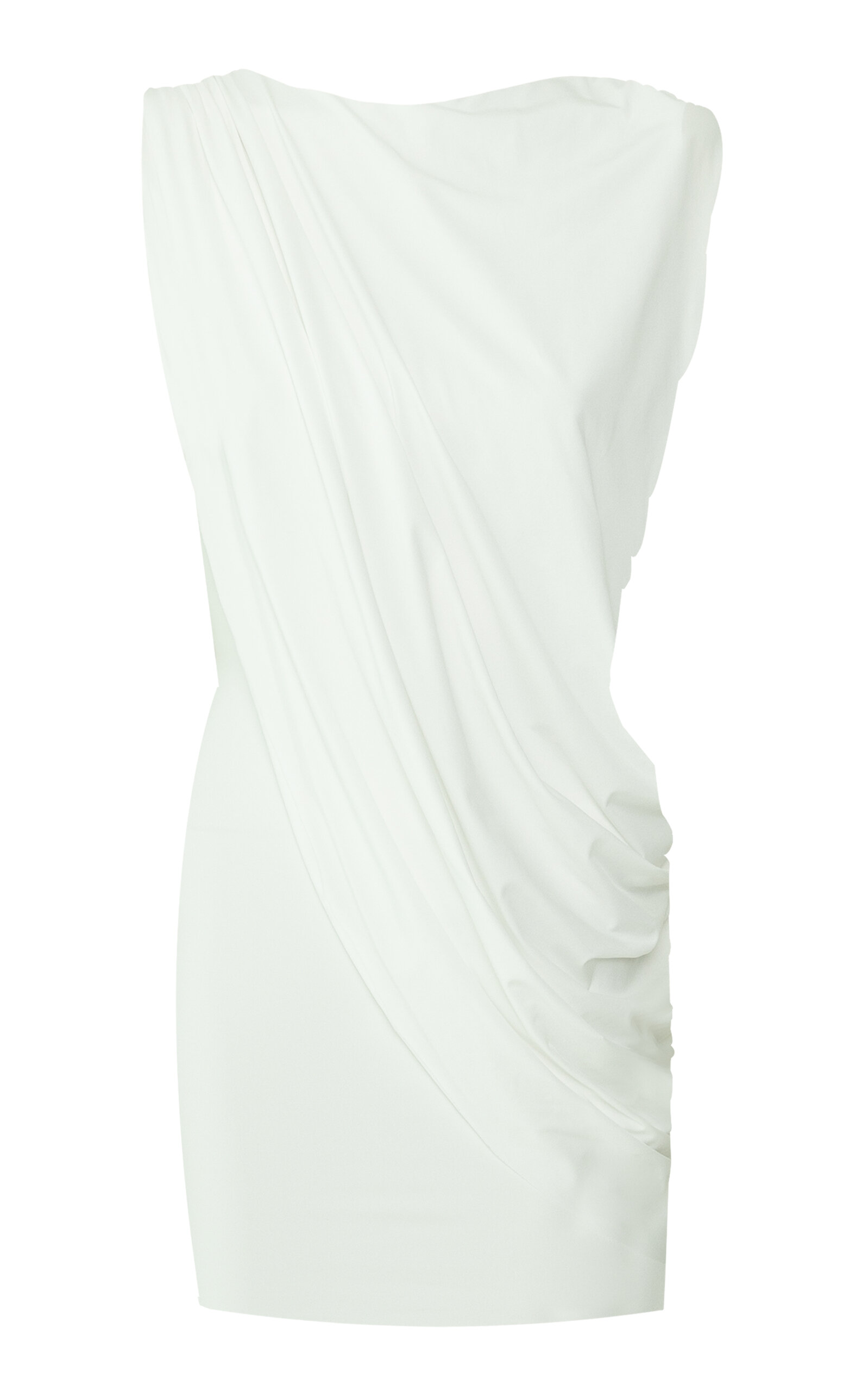 Maygel Coronel Ricaurte Draped Mini Dress In Off-white