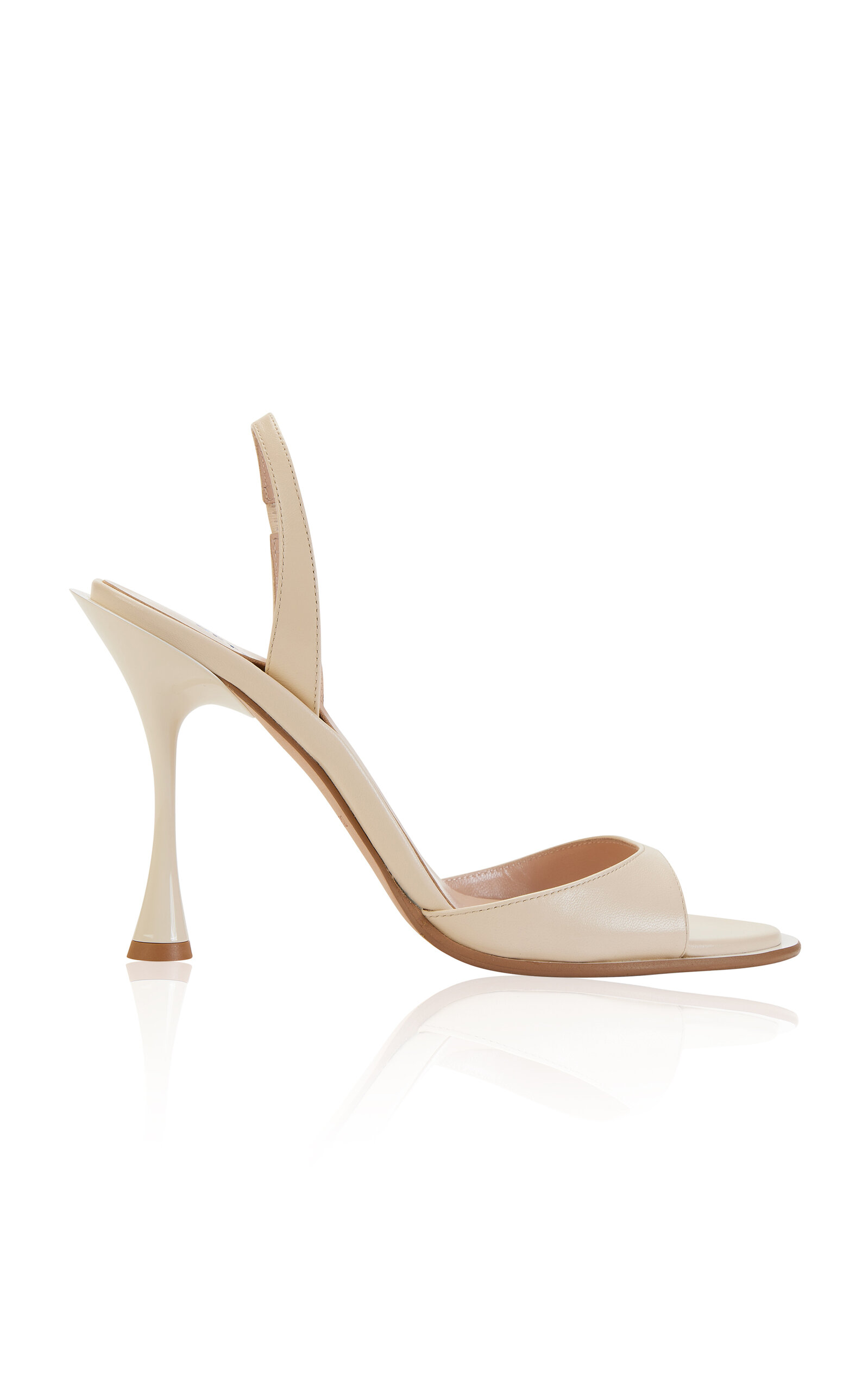 Betzábe Leather Slingback Sandals In Neutral