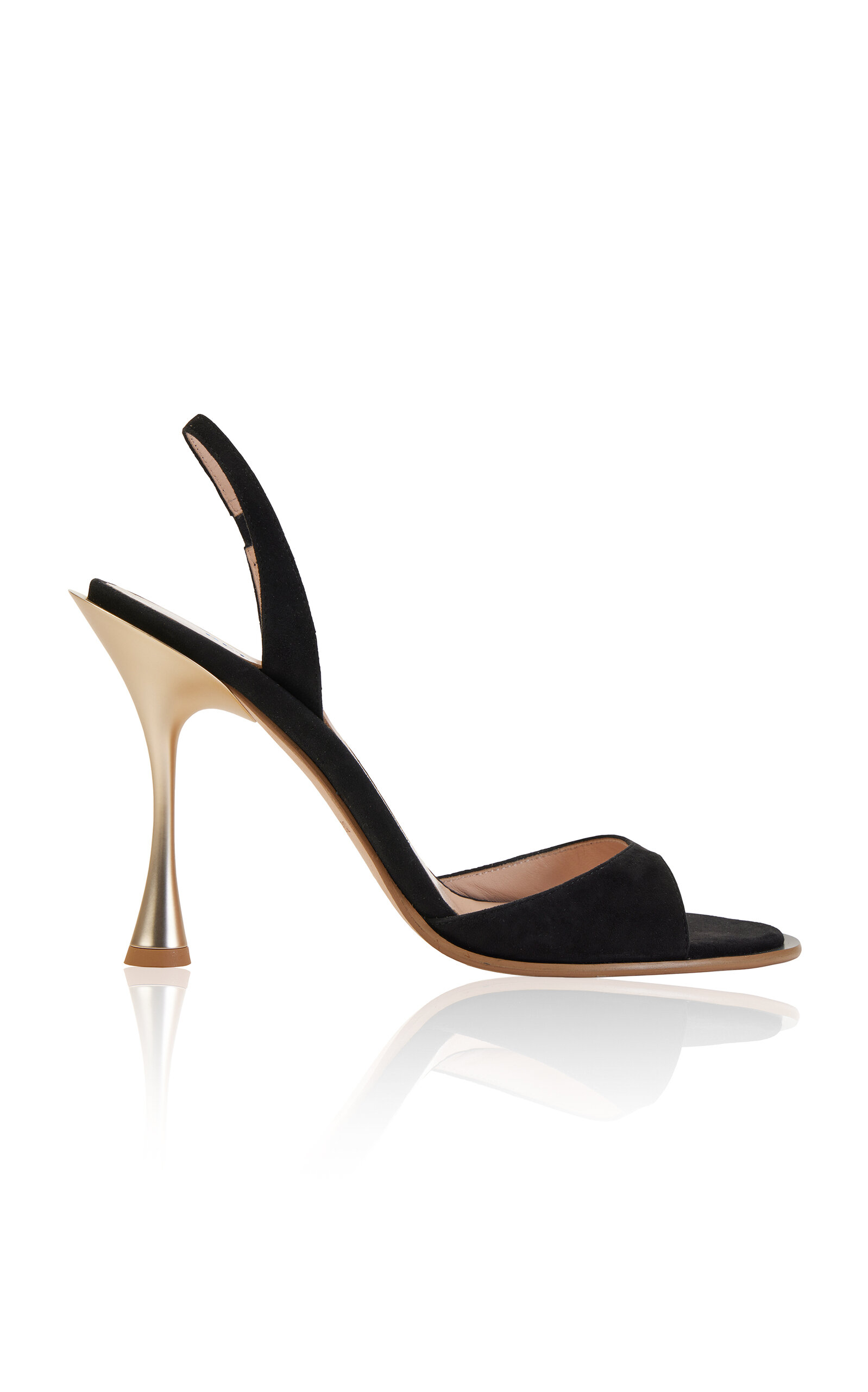 Betzábe Two-tone Suede Slingback Sandals In Black