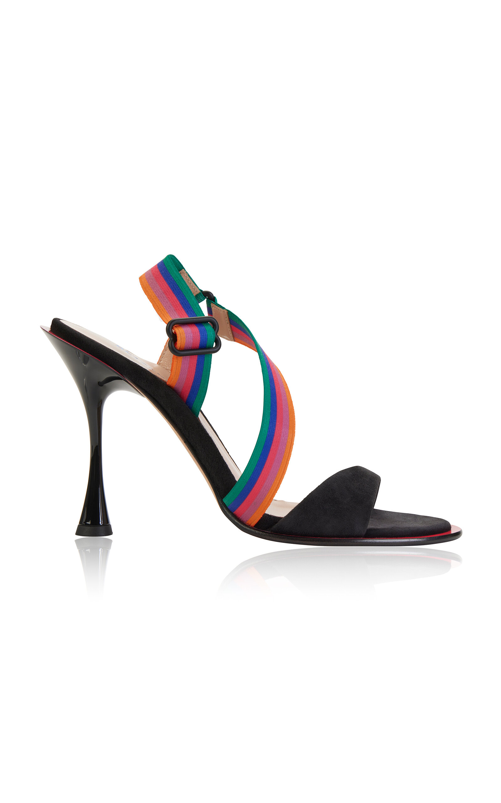 Betzábe Selena #pride Stripe Suede Slingback Sandals In Multi