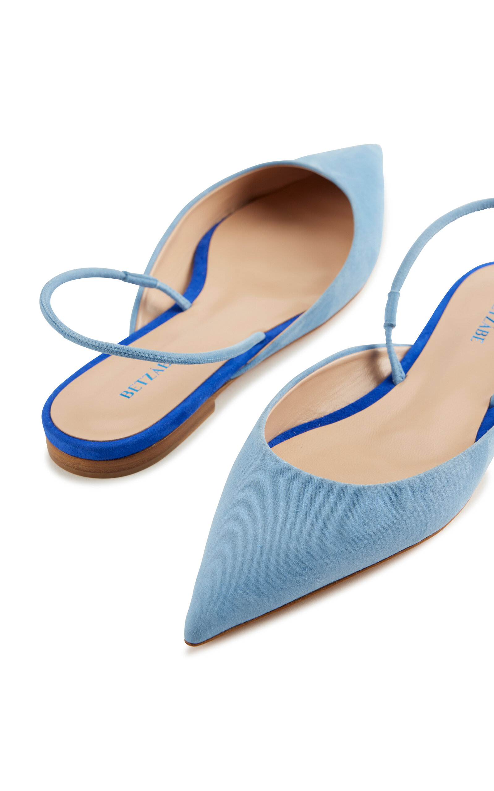 Betzábe Ana Suede Slingback Flats In Blue