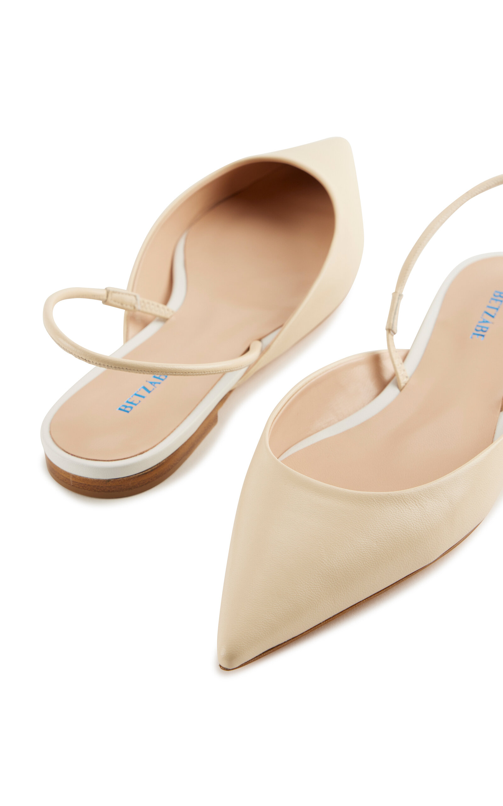 Betzábe Ana Leather Slingback Flats In Neutral