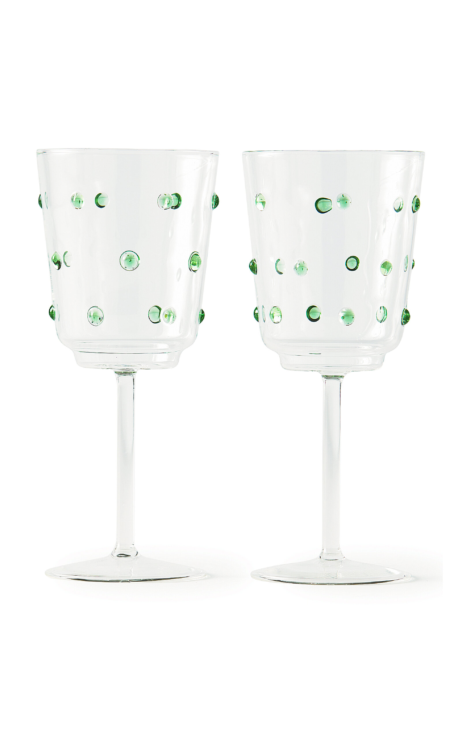 Shop Polspotten Set-of-two Nob Wine Glasses In Green