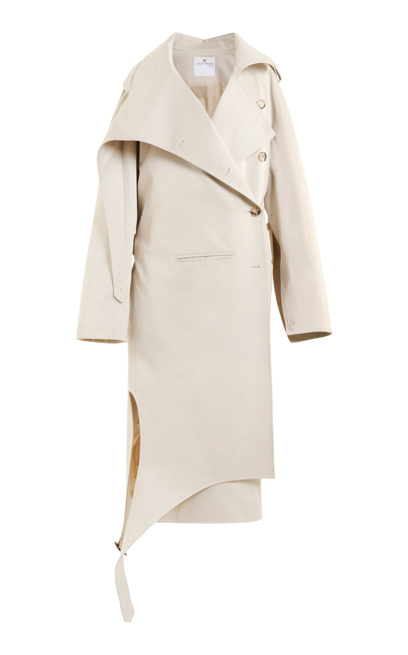 Courrèges Oblique Slim Trench In Ivory