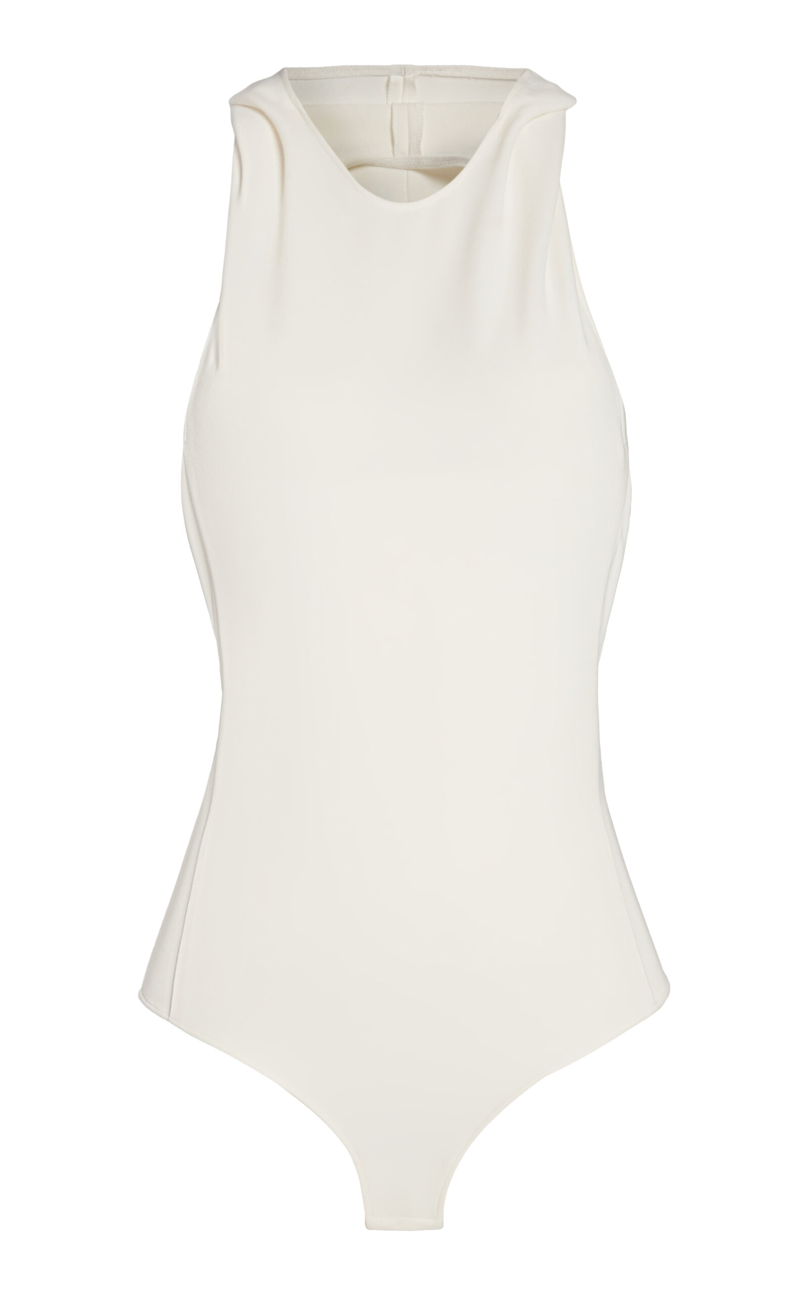 Courrèges Frame Illusion Hooded Bodysuit In White