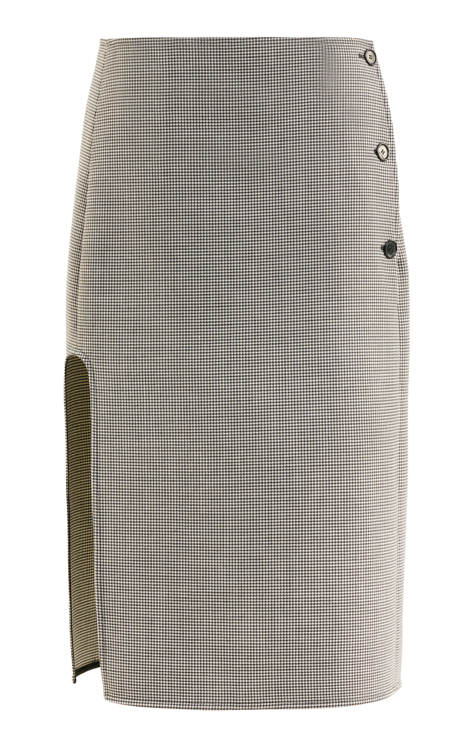 Courrèges Oblique Houndstooth Midi Skirt In Grey