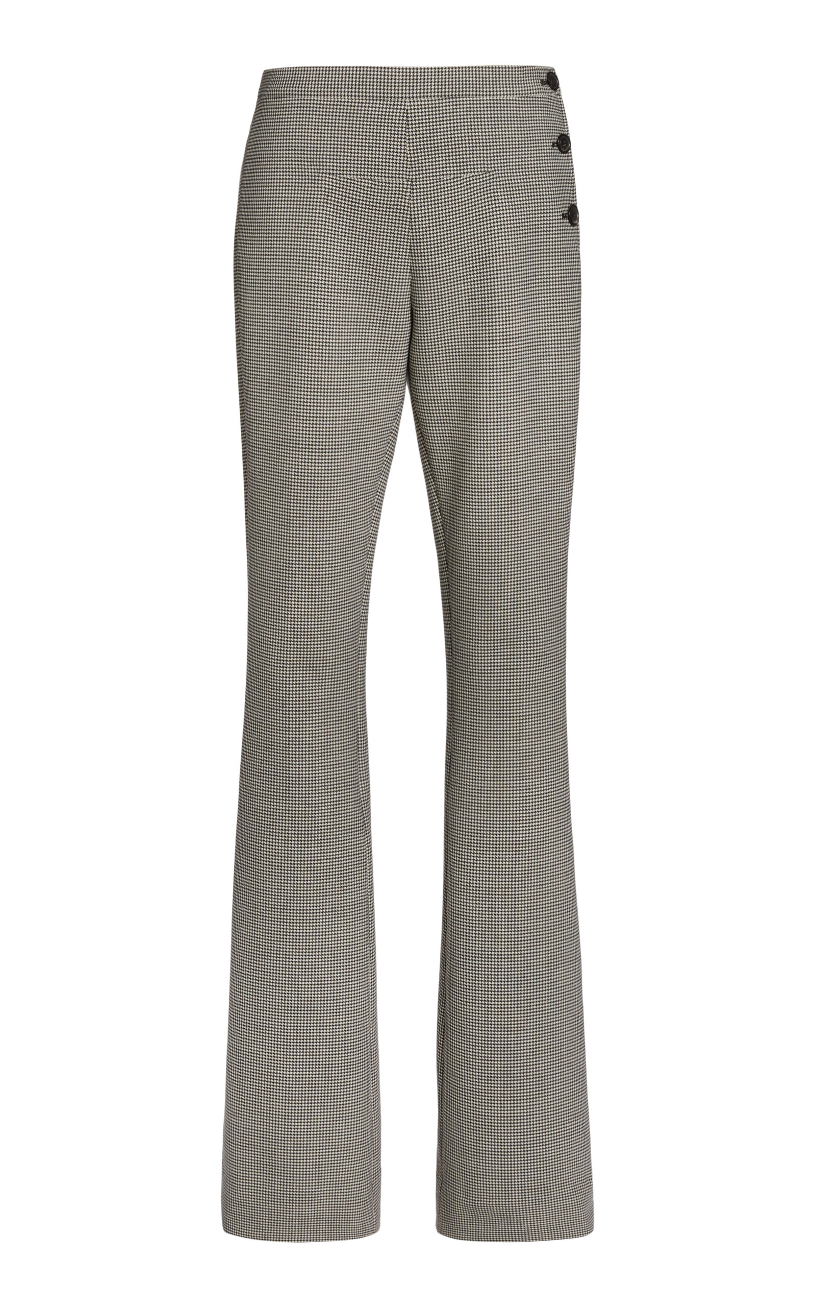 Courrèges Oblique Houndstooth Flared Pants In Grey