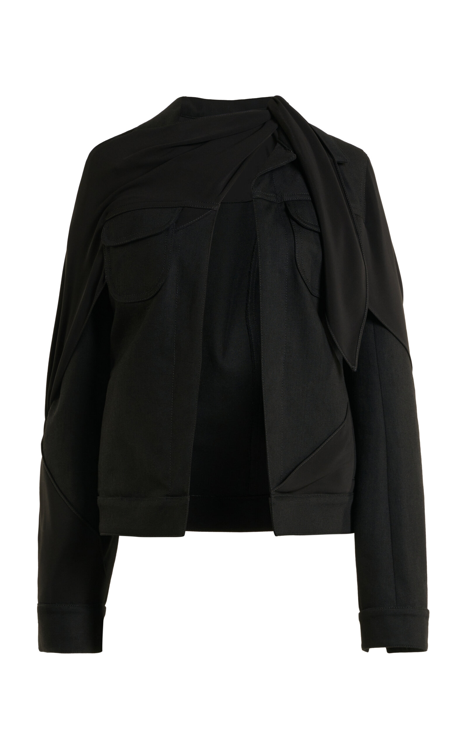 Courrèges Knot Bimaterial Trucker Jacket In Black