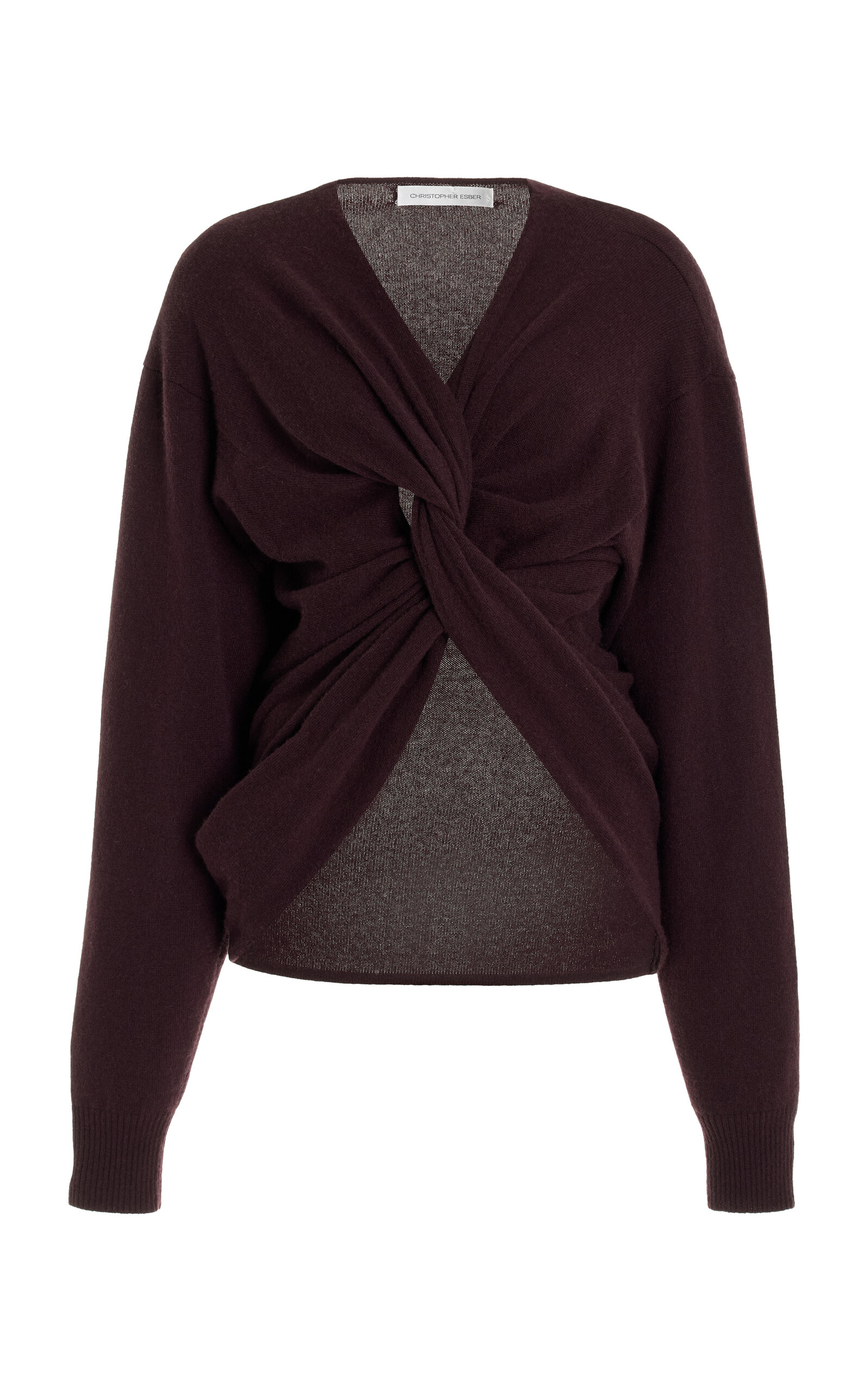 Shop Christopher Esber Twisted Cashmere Sweater In Brown