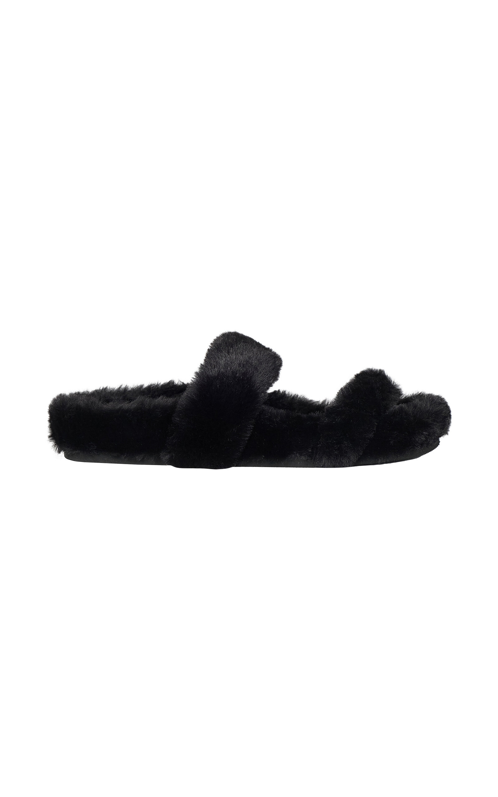 Johanna Ortiz Forbidden Pleasures Faux Fur Flats In Black