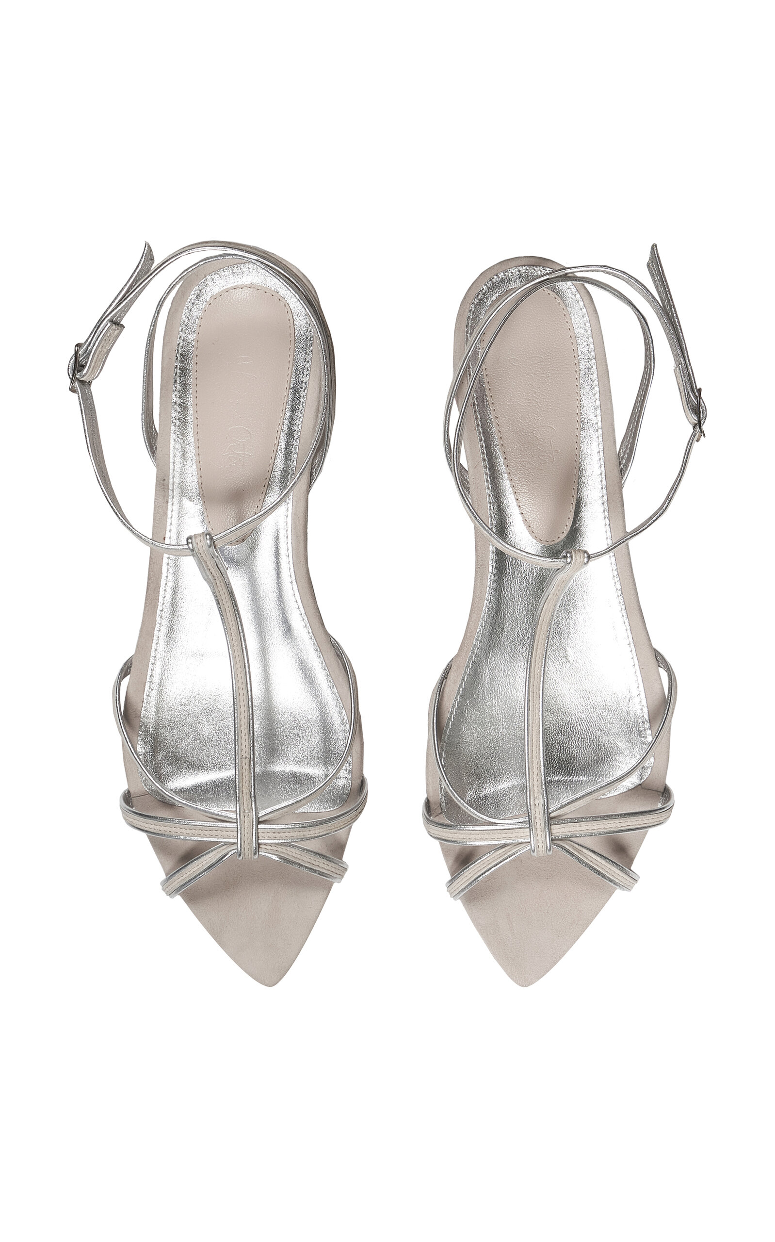 Johanna Ortiz Opium Flower Leather Sandals In Silver