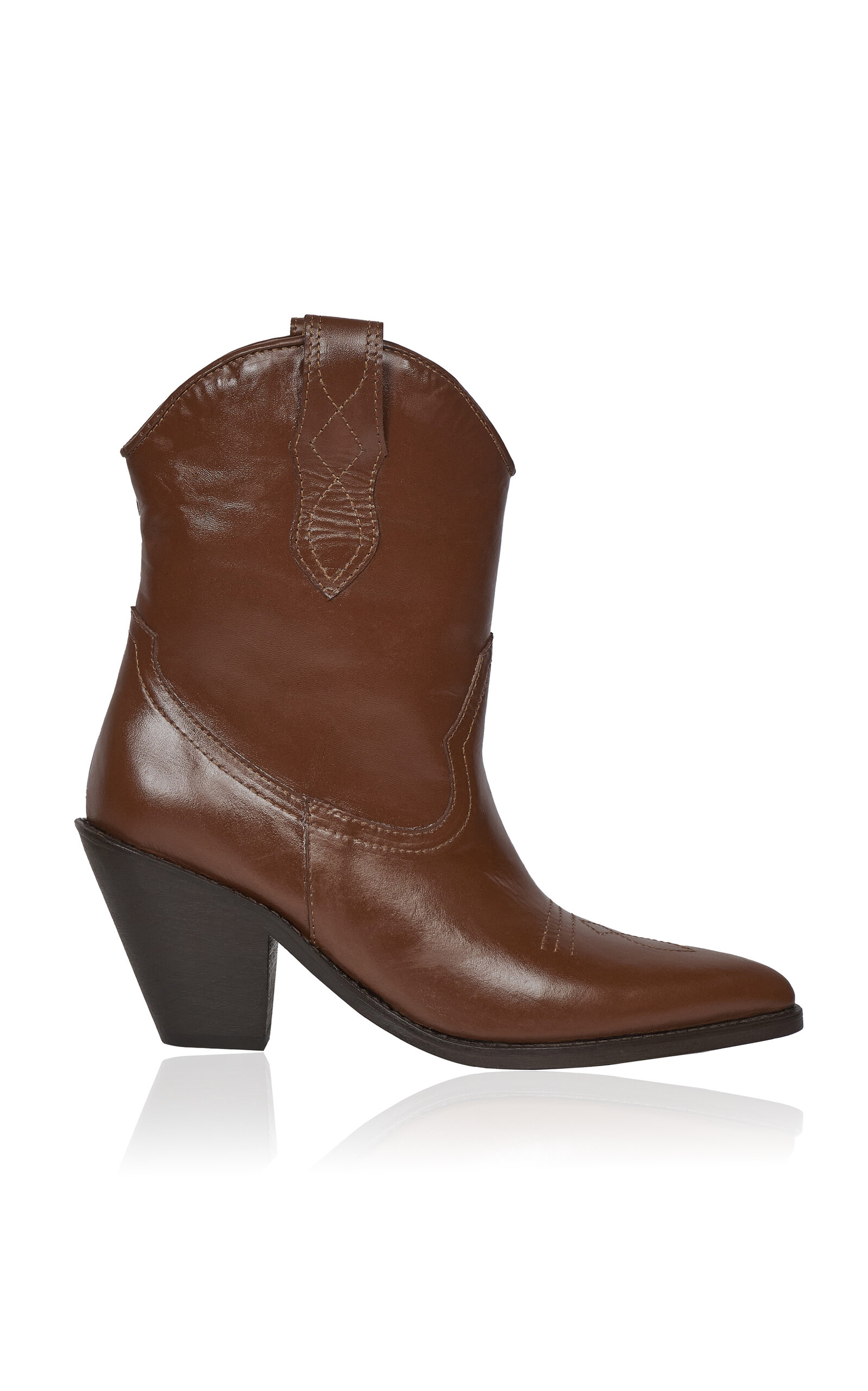 Johanna Ortiz Crescent Fable Leather Boots In Tan