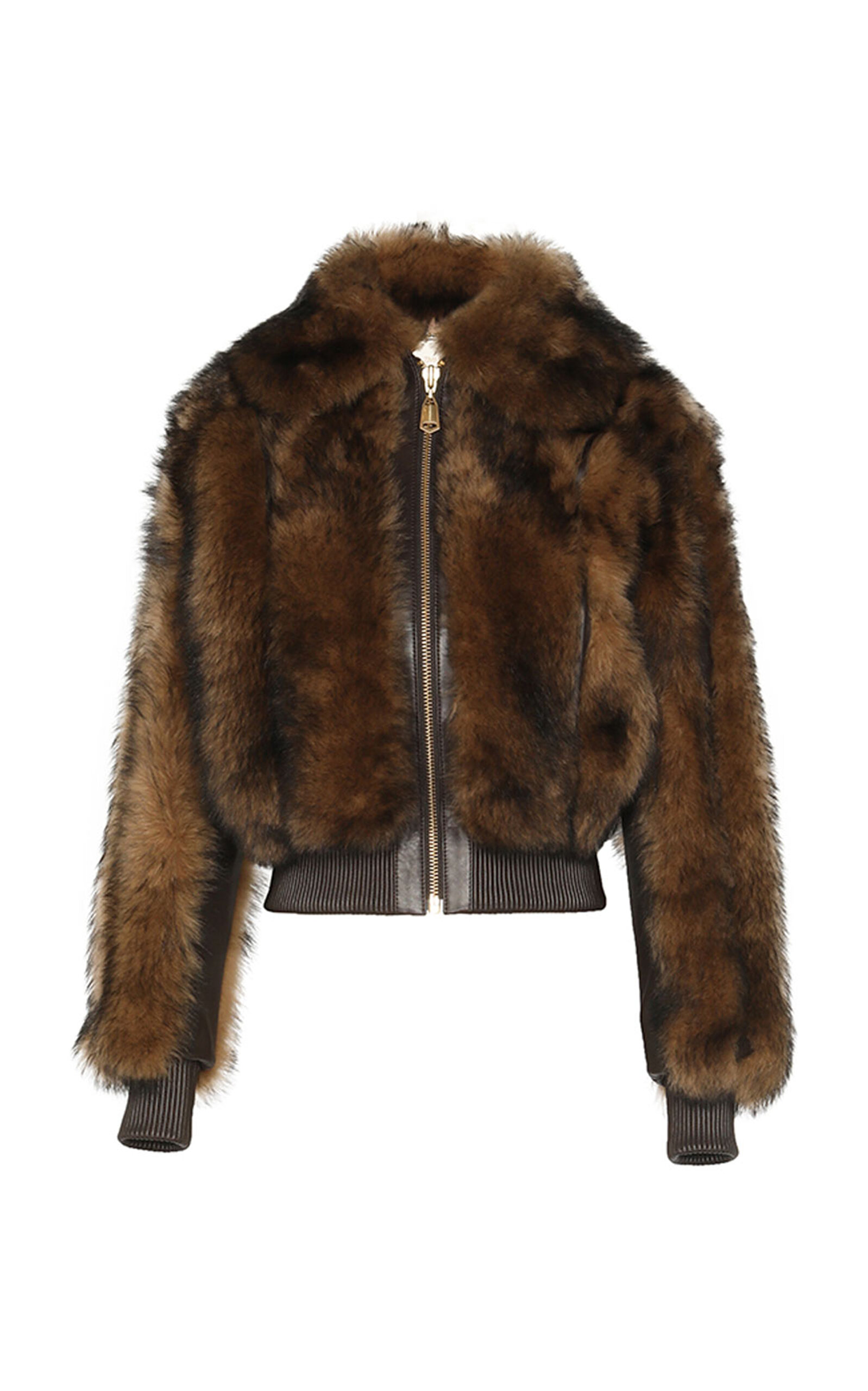 Shop Zimmermann Illustration Shearling Fur Jacket In Brown