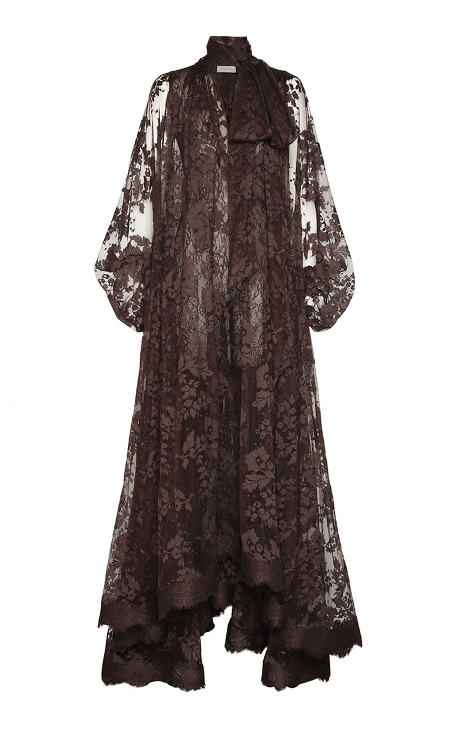 Zimmermann Illustration Lace Gown In Burgundy