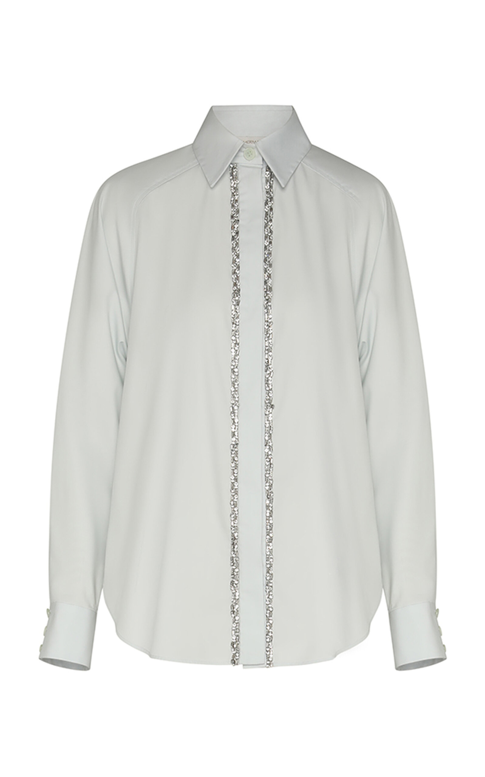 Zimmermann Illustration Embellished Cotton Shirt In Neutral