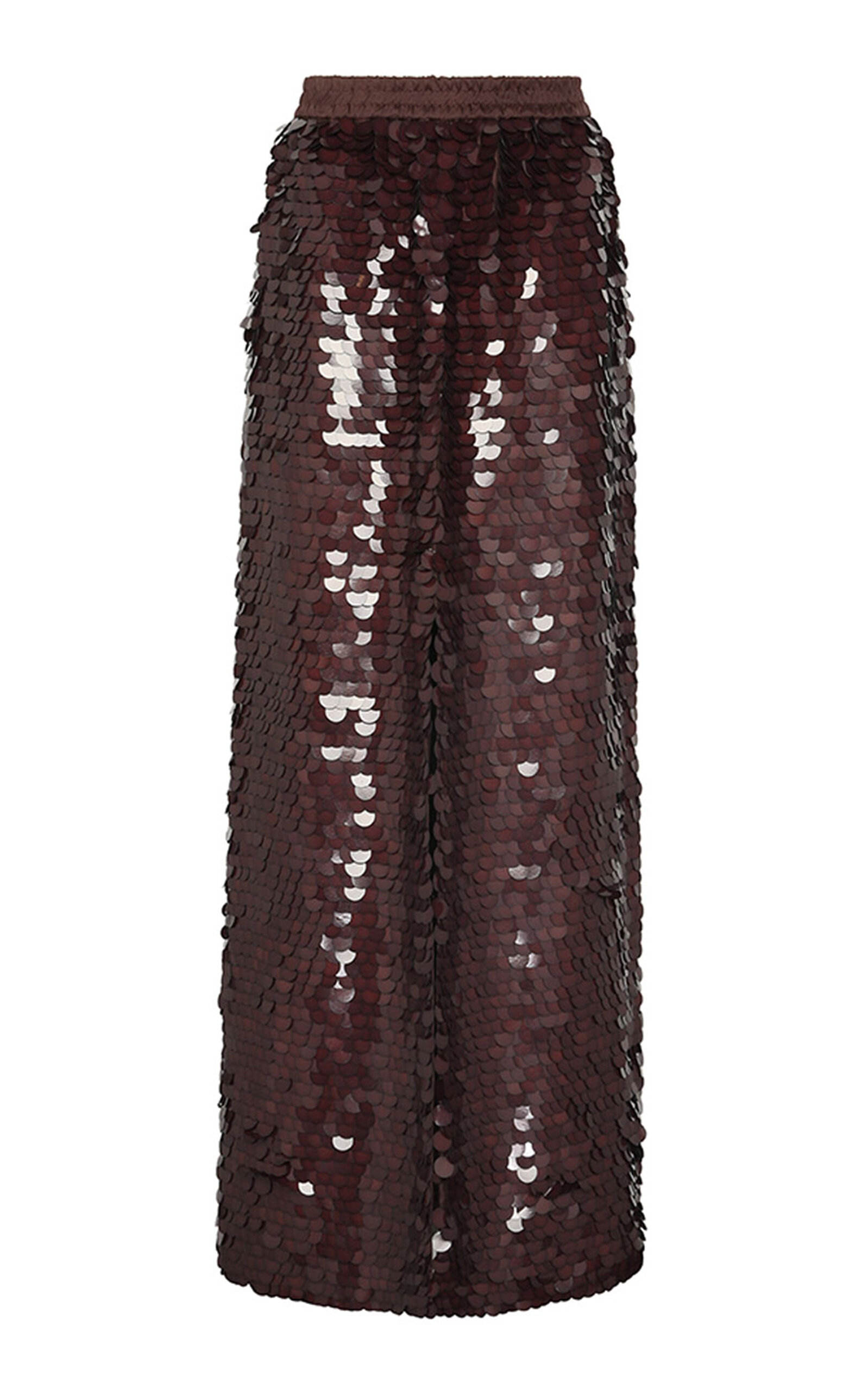 Zimmermann Eden Sequined Silk Maxi Skirt In Burgundy