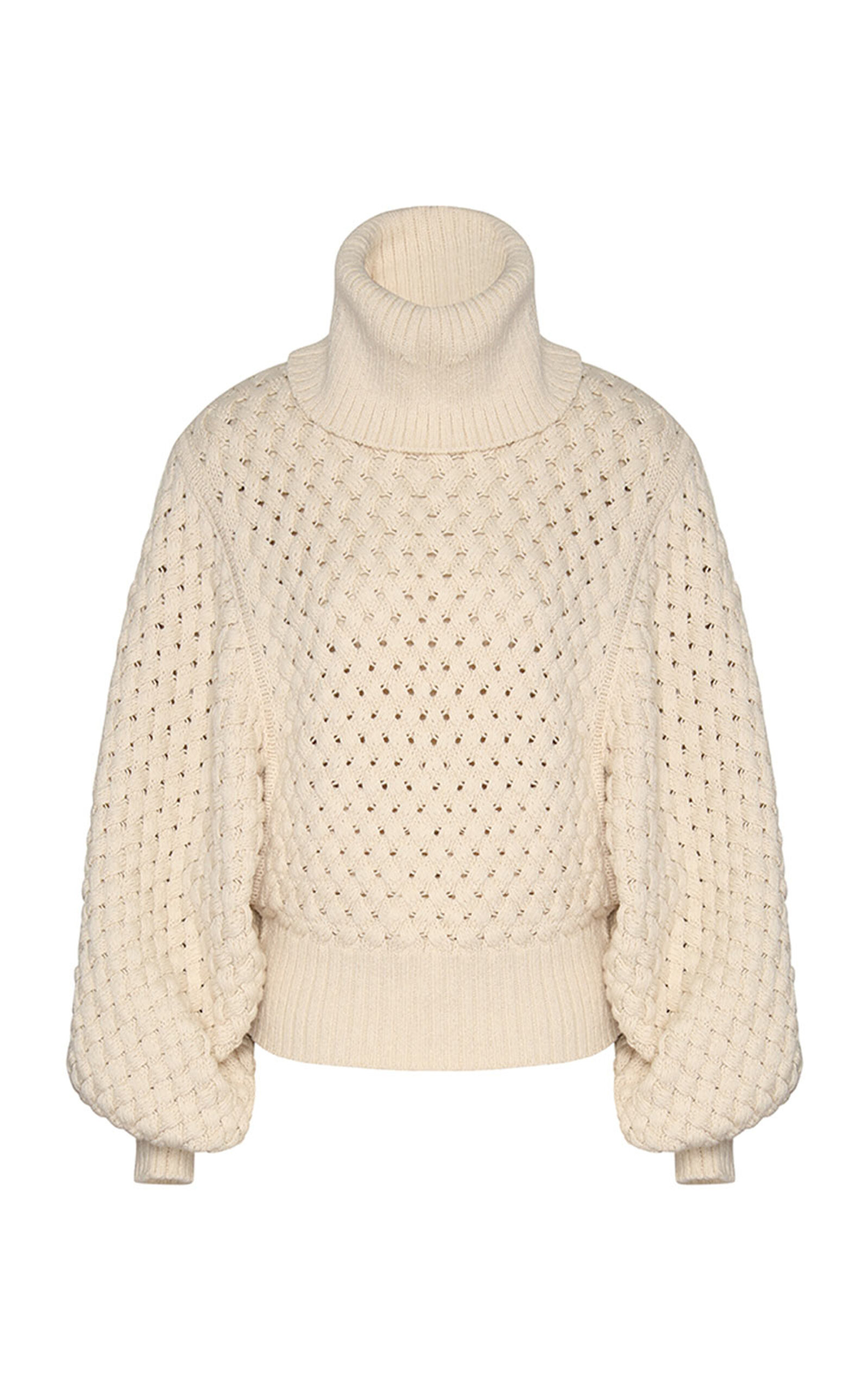 Zimmermann Illustration Oversized Knit Wool-cotton Sweater In Off-white