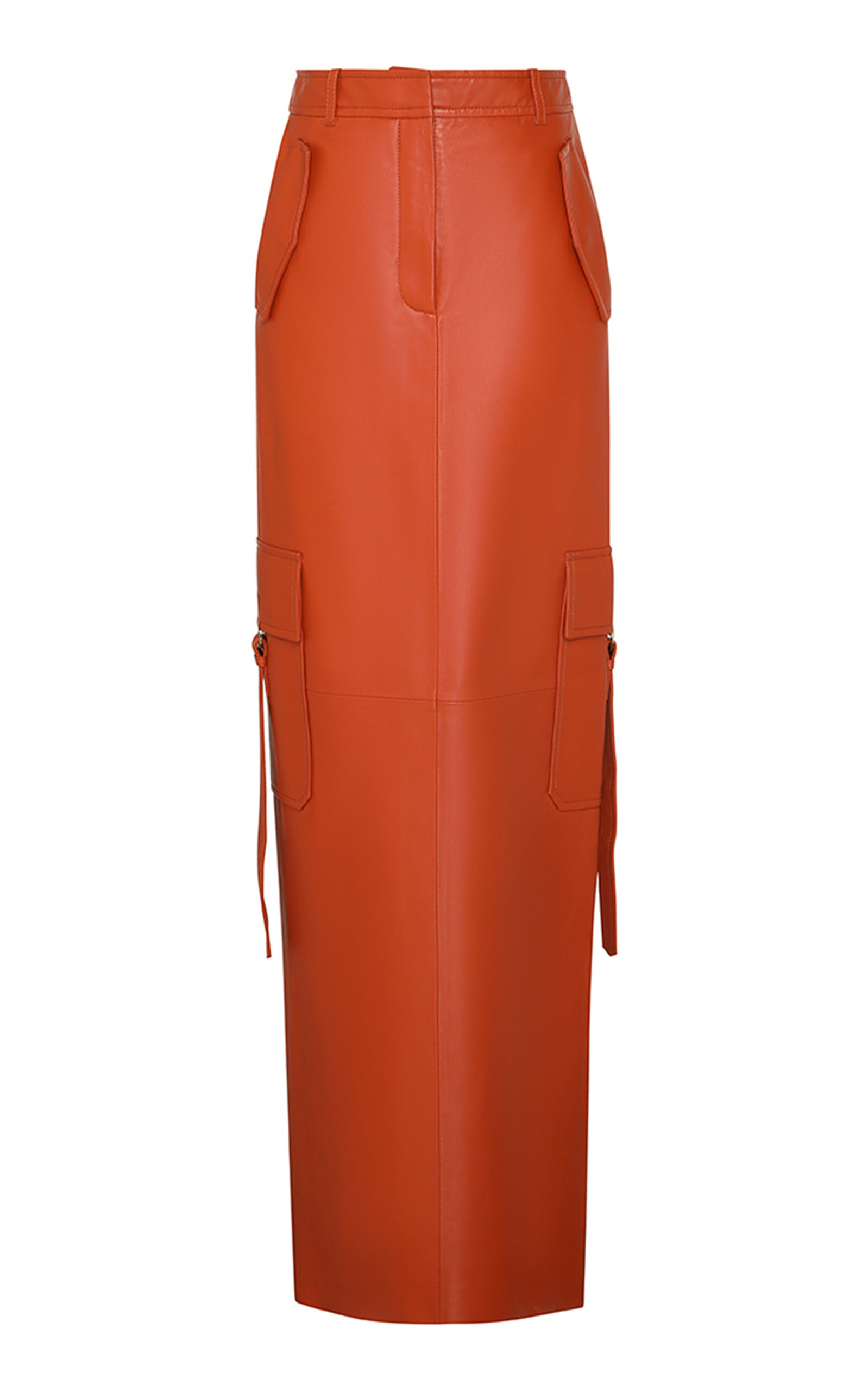 Shop Zimmermann Illustration Leather Cargo Maxi Skirt In Red