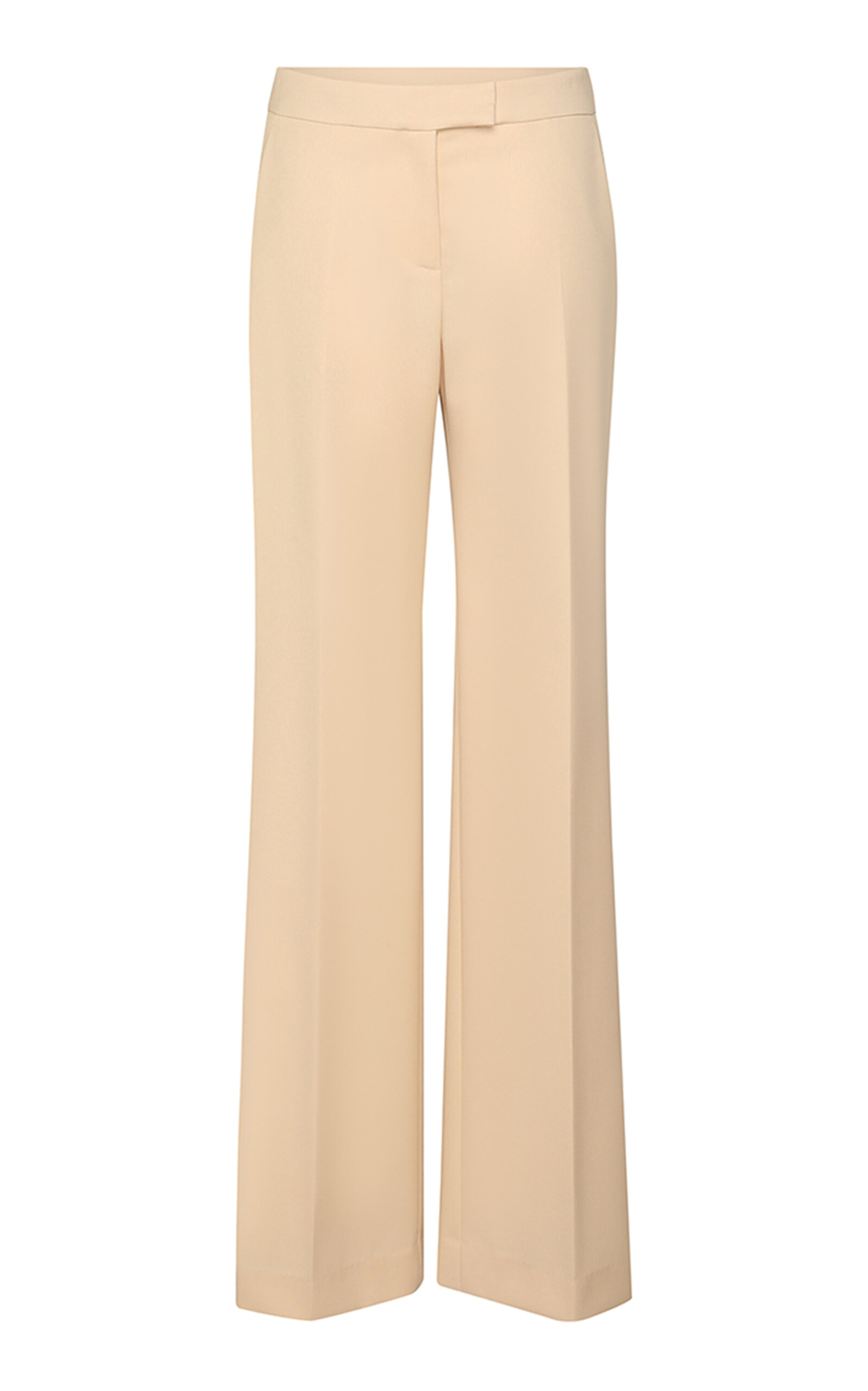 Zimmermann Illustration Low-rise Wool-blend Wide-leg Pants In Off-white