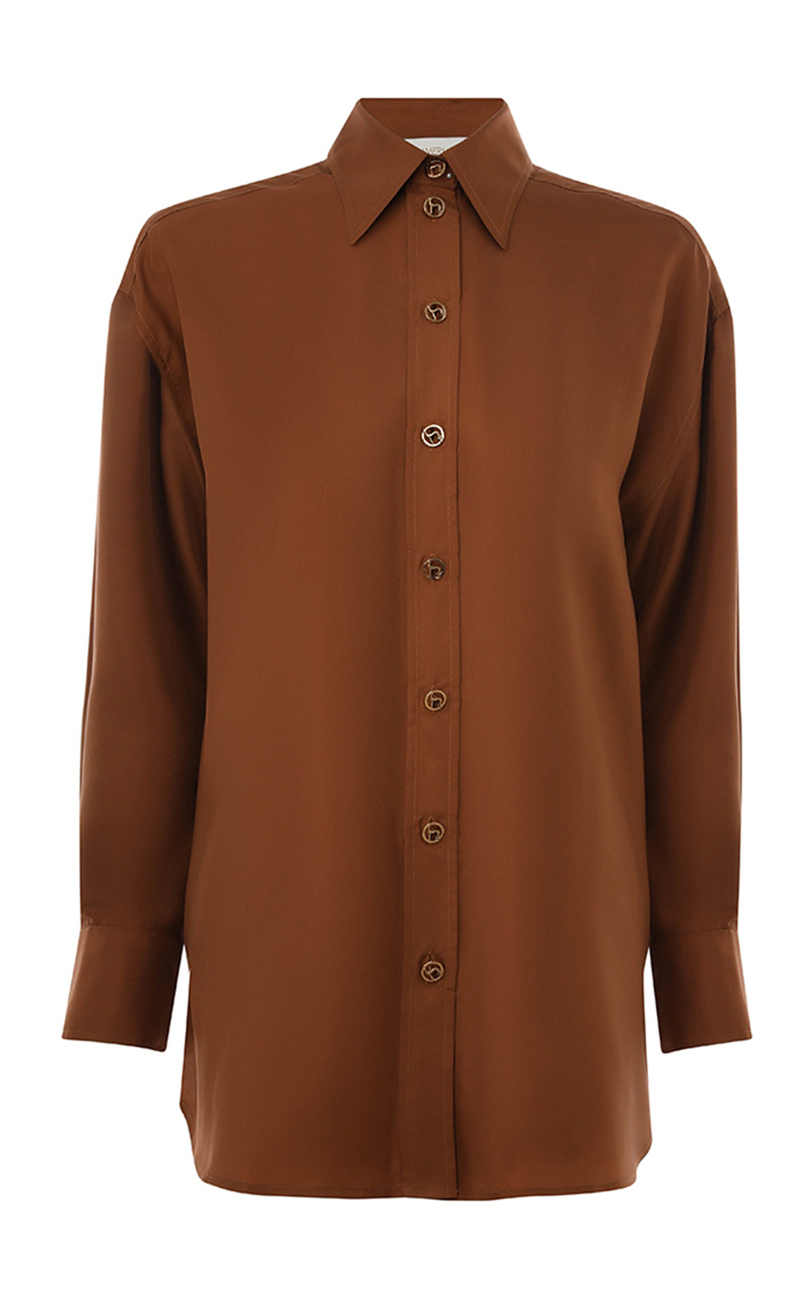 Zimmermann Illustration Silk Shirt In Brown