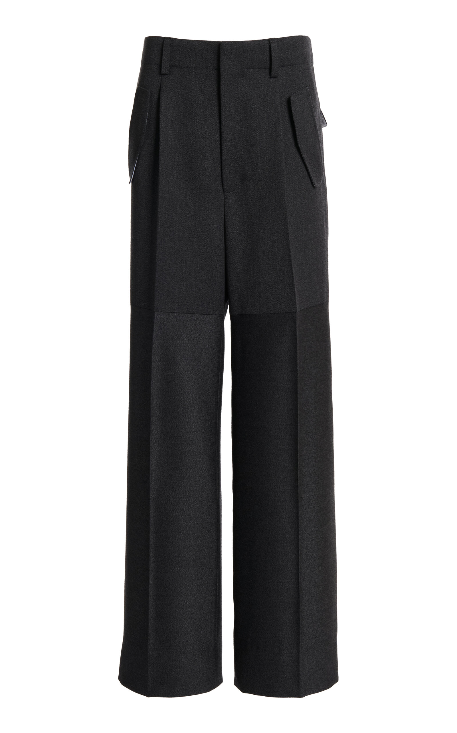 Victoria Beckham Wool Pocket-detailed Panelled Pants In Black