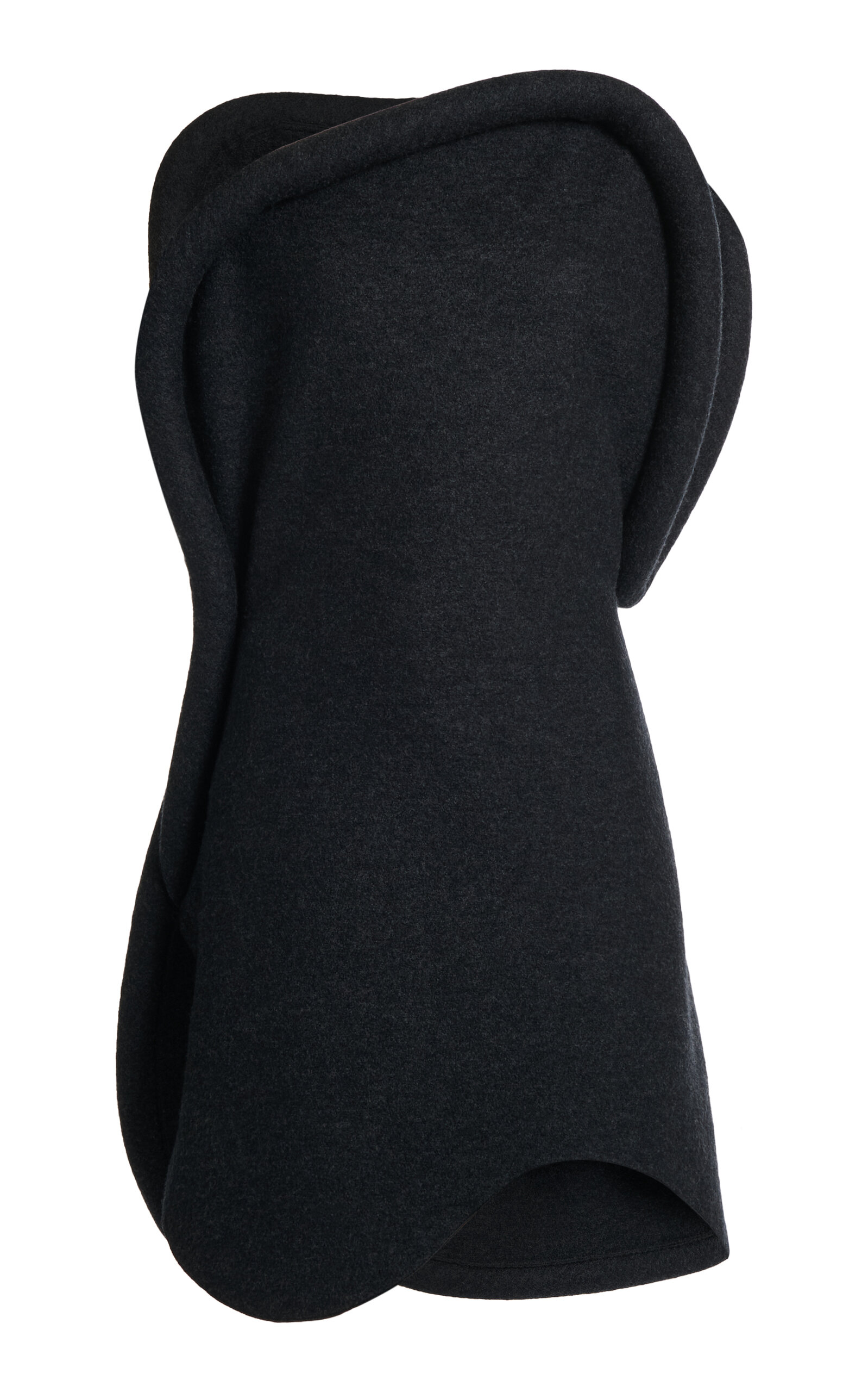 Victoria Beckham Wool Padded Tube Mini Dress In Black