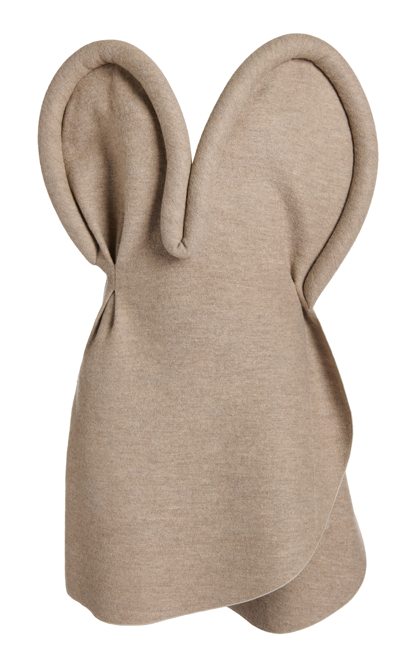 Victoria Beckham Wool Padded Tube Heart Mini Dress In Nude