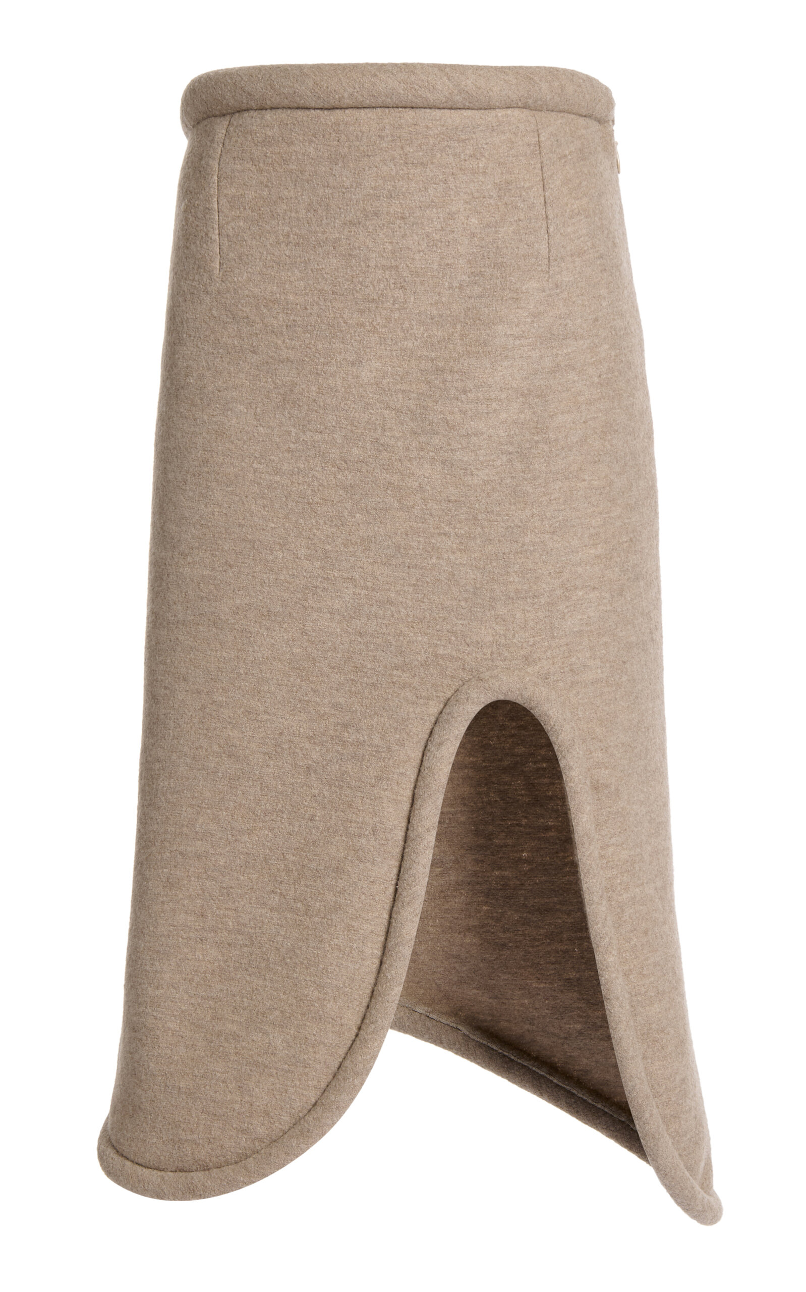 Victoria Beckham Wool Padded Tube Mini Skirt In Brown