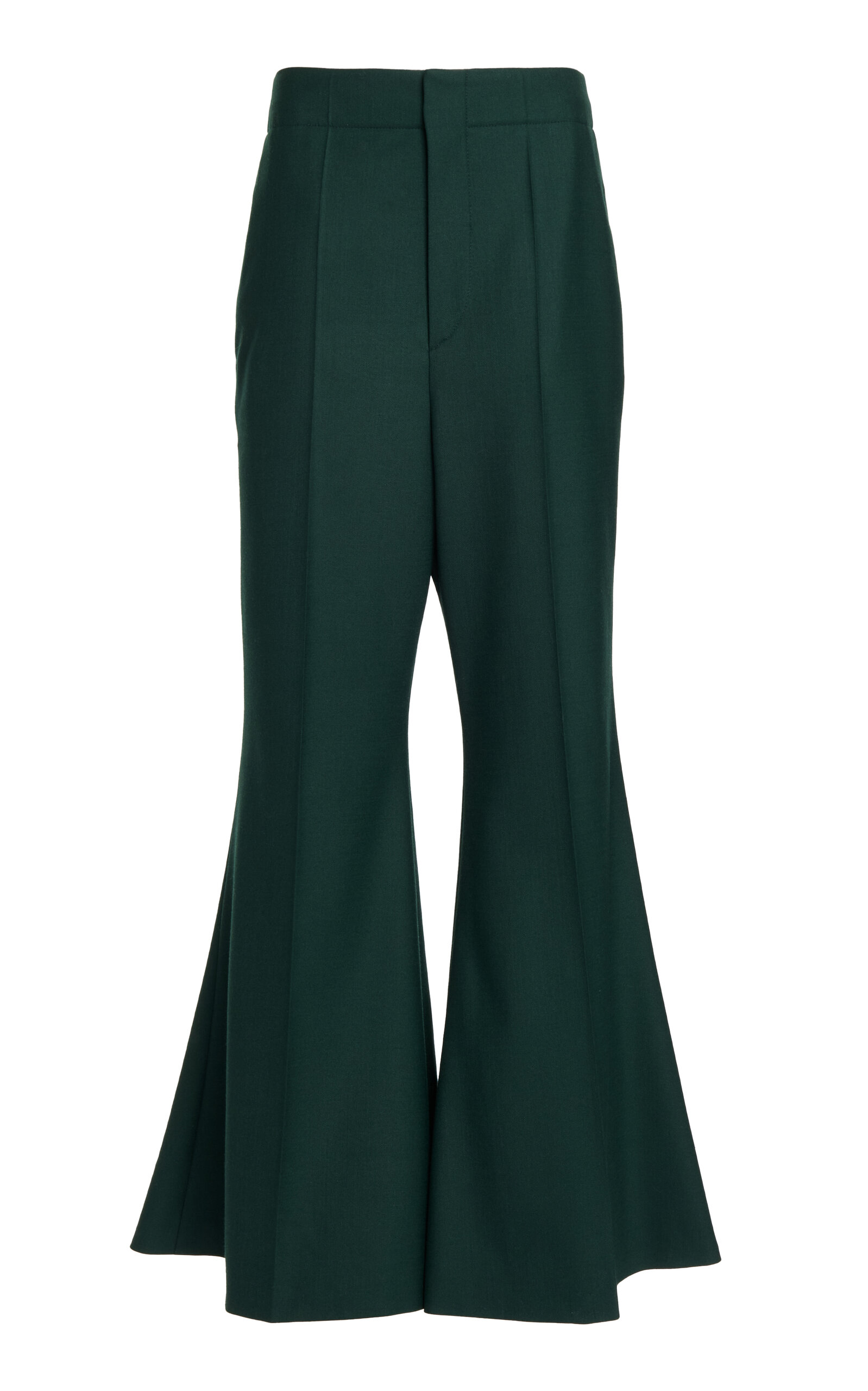 Victoria Beckham Wide Leg Kick Pants In Green