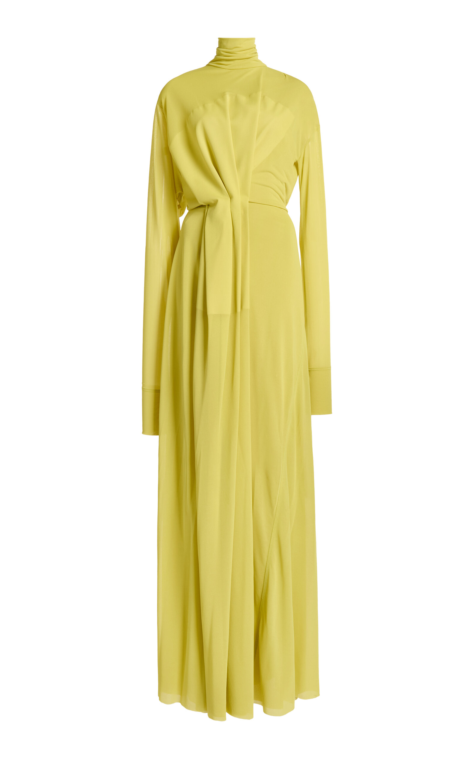 Victoria Beckham Draped Jersey Gown In Green