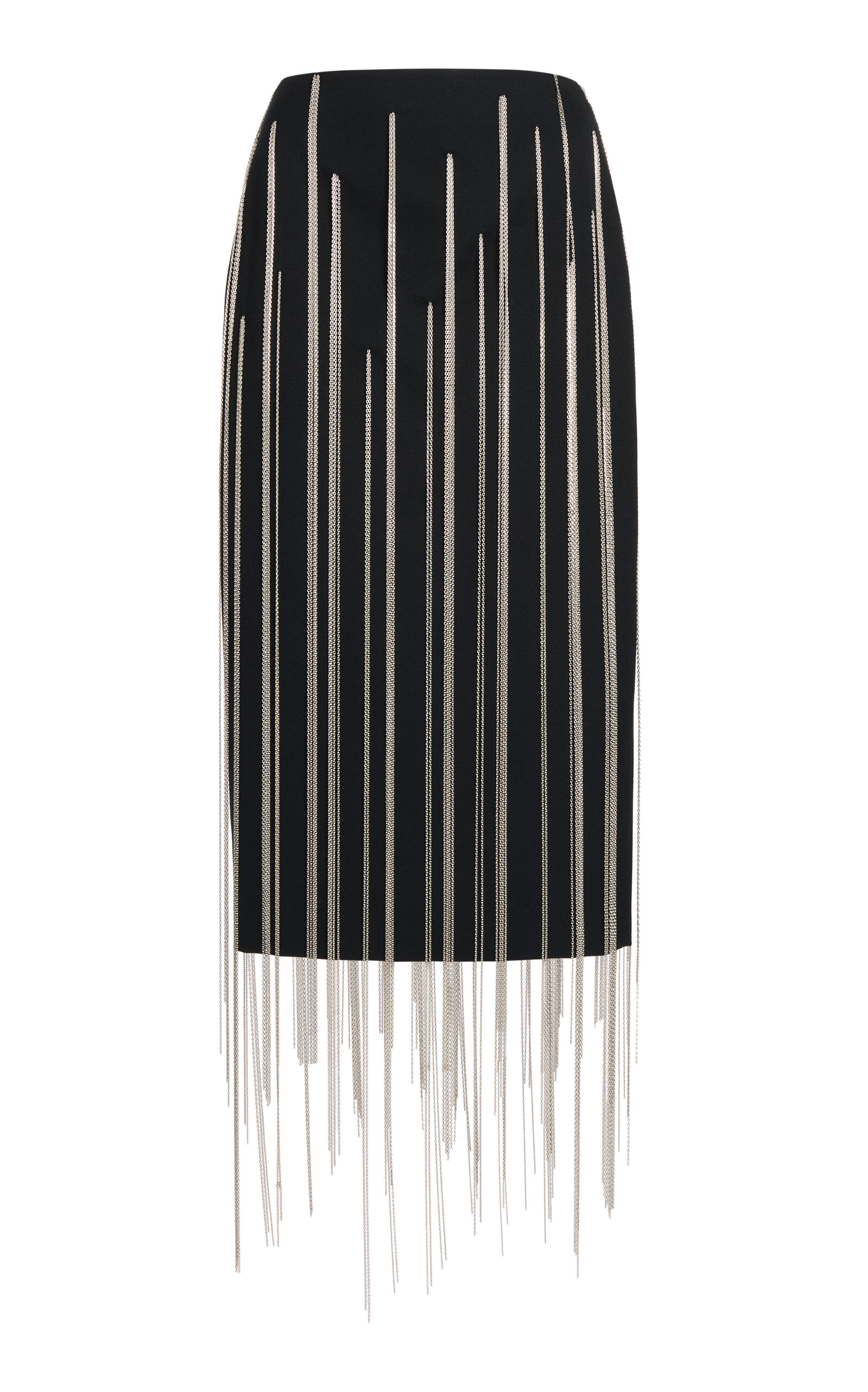 Victoria Beckham Chain-embellished Midi Skirt In Black