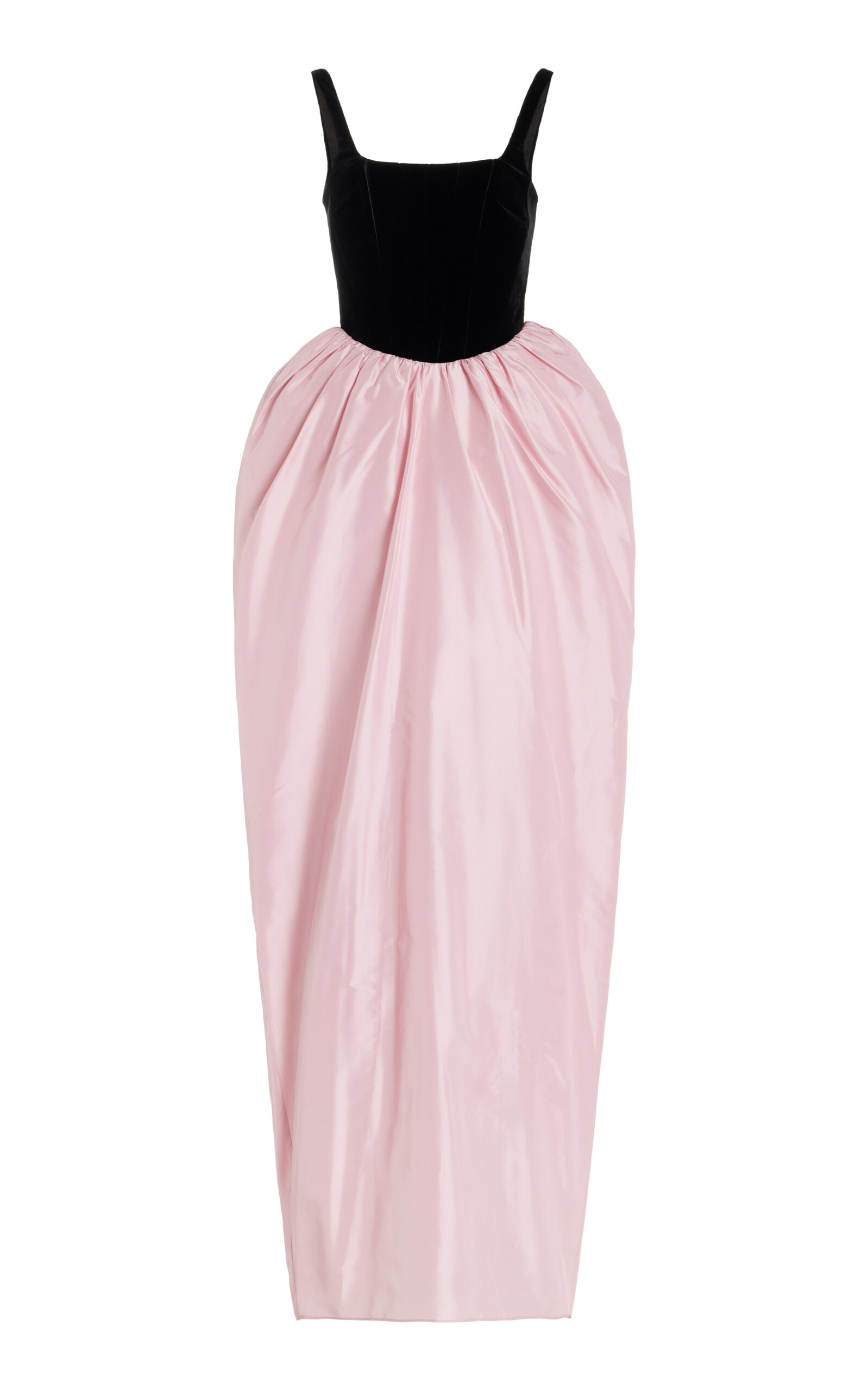 The New Arrivals Ilkyaz Ozel Pan Silk Balloon Waist Maxi Dress In Light Pink