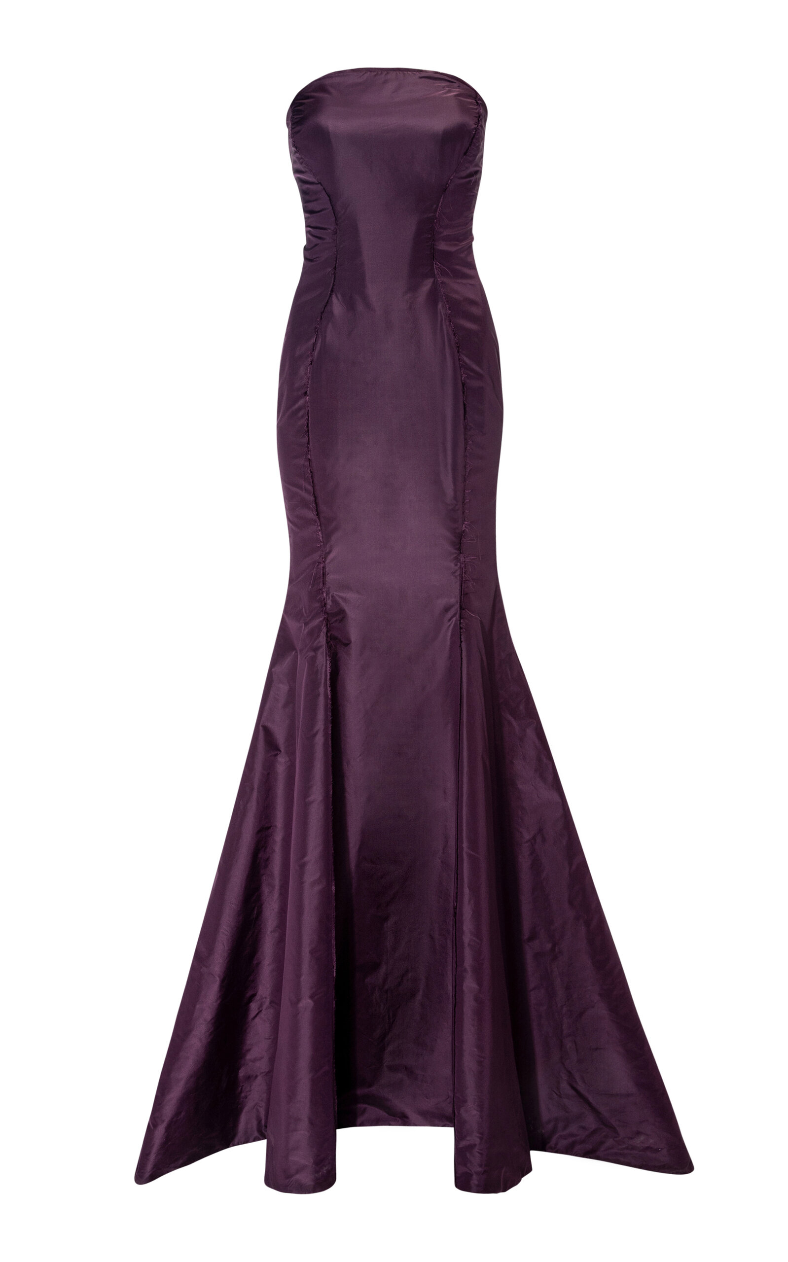 Marmar Halim Strapless Silk Taffeta Gown In Purple