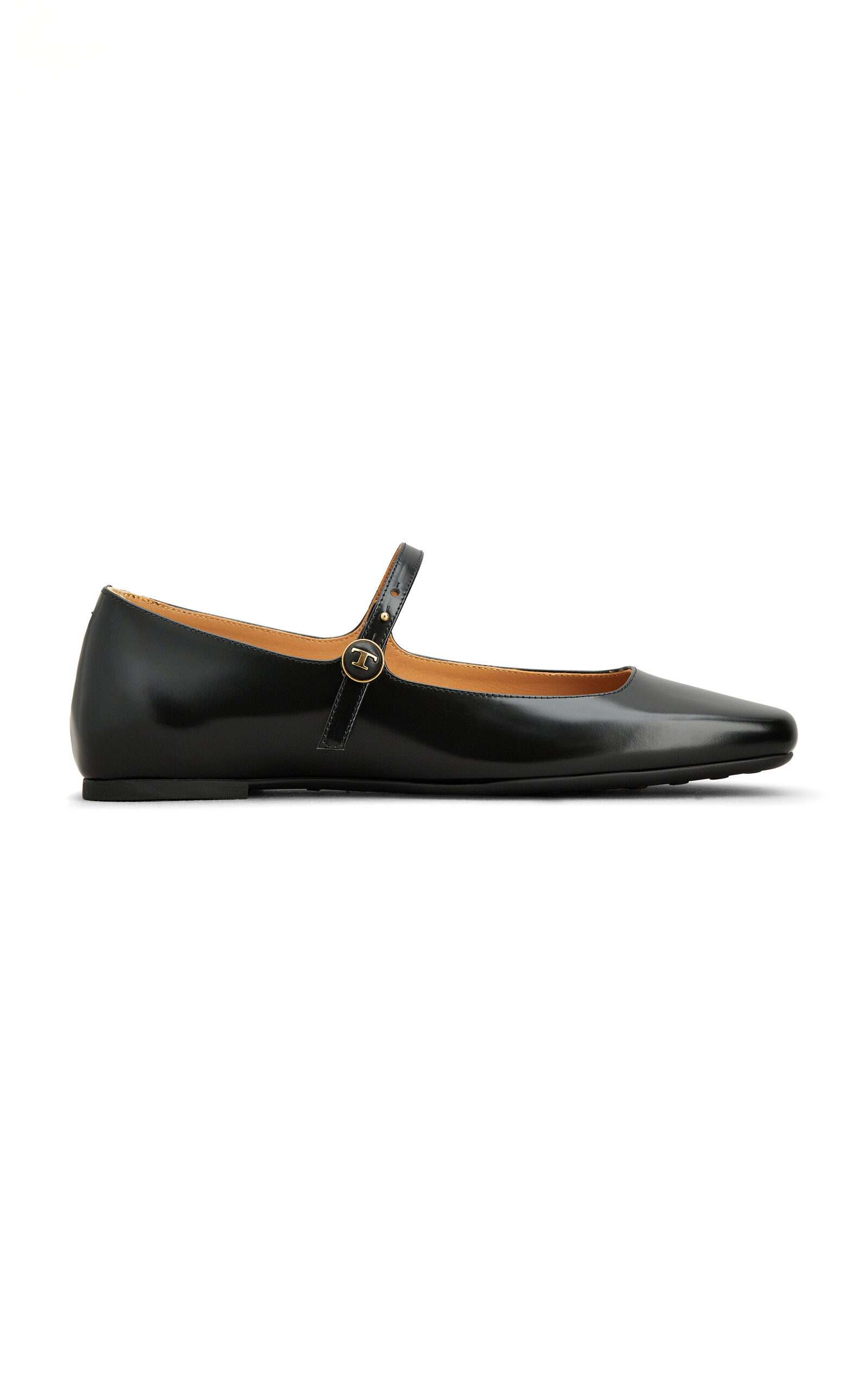 Shop Tod's Leather Ballet Flats In Black