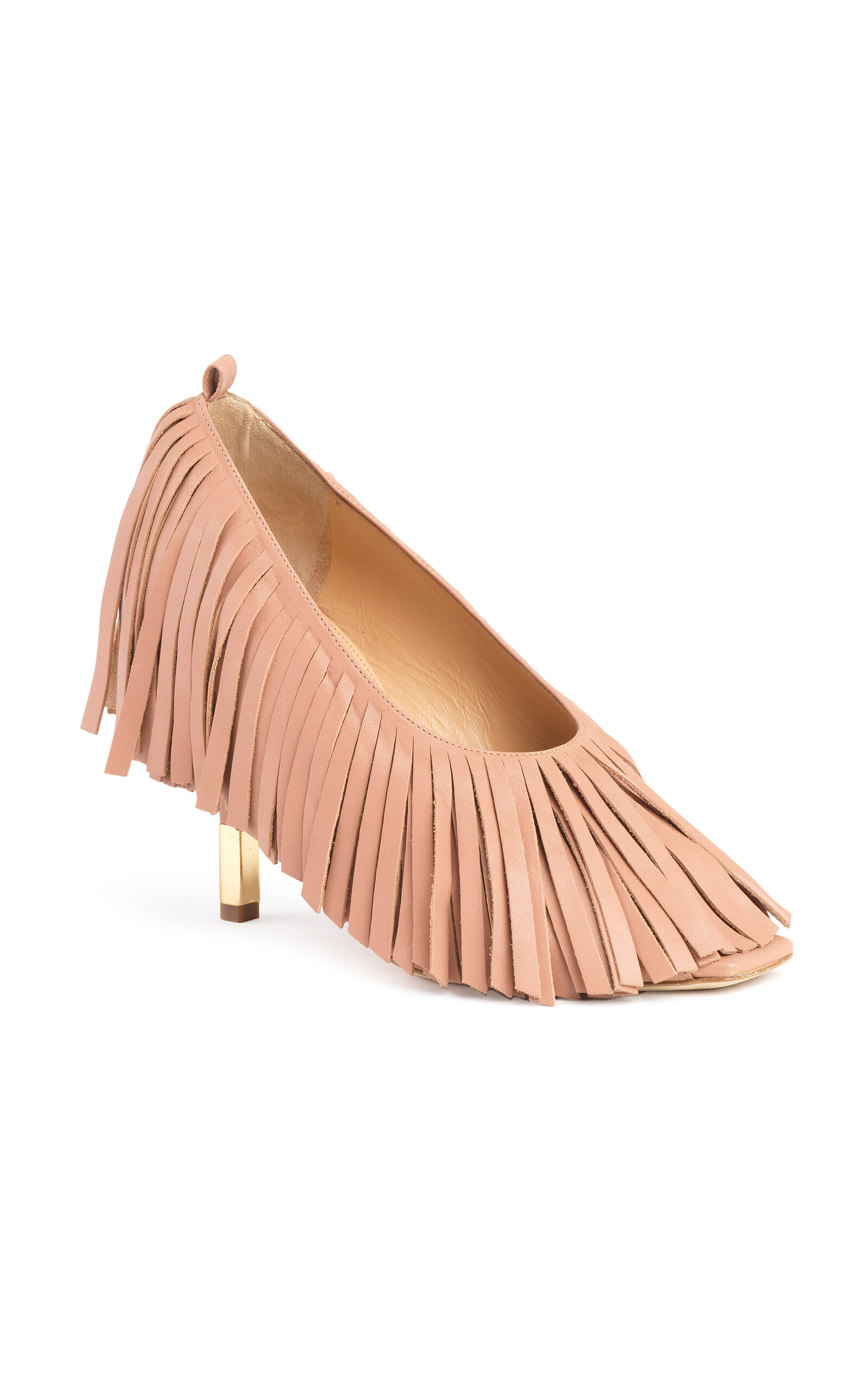 Chloé Mona Leather Fringe Pumps In Pink