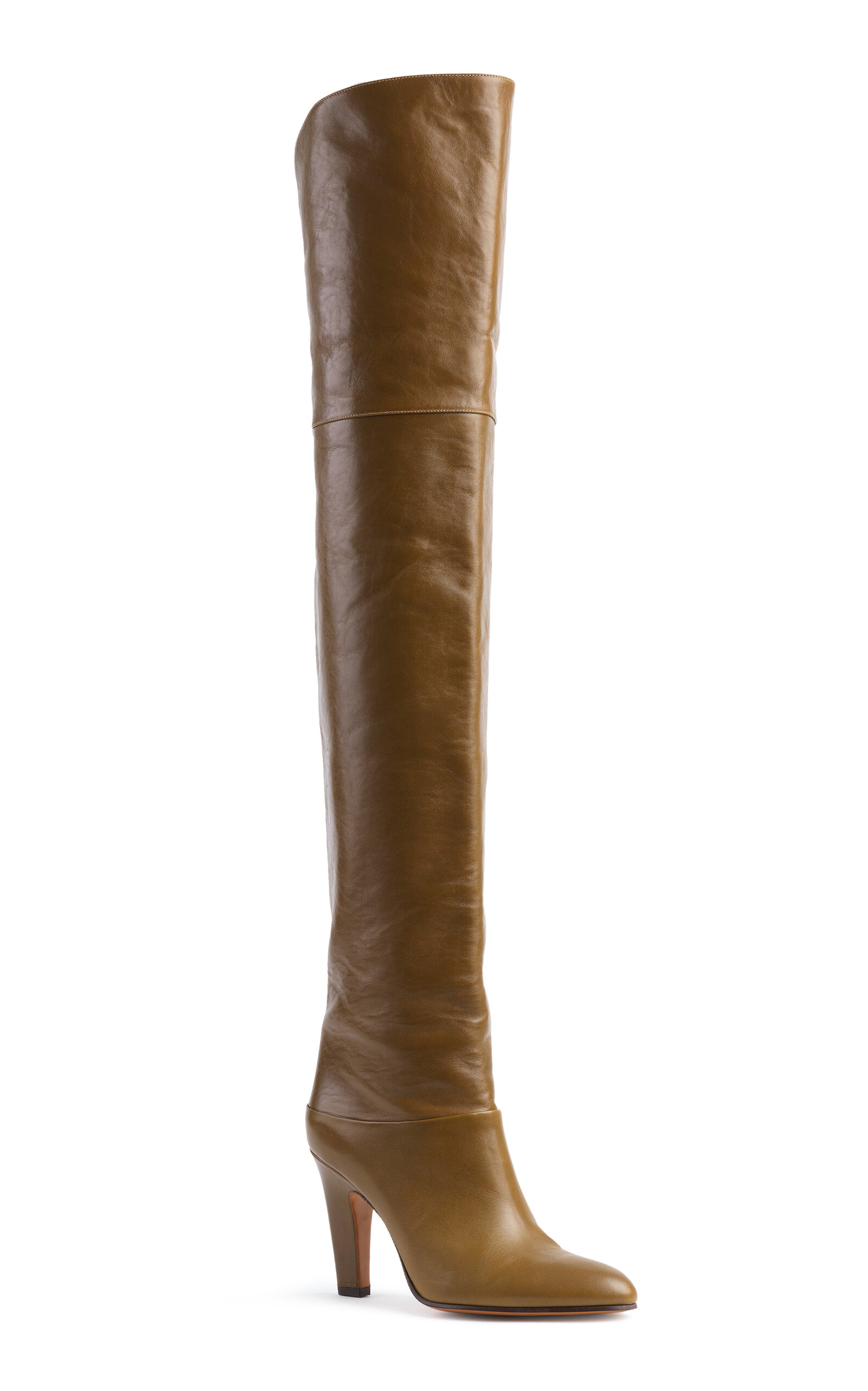 Chloé Eve Over-the-knee Leather Boots In Neutral